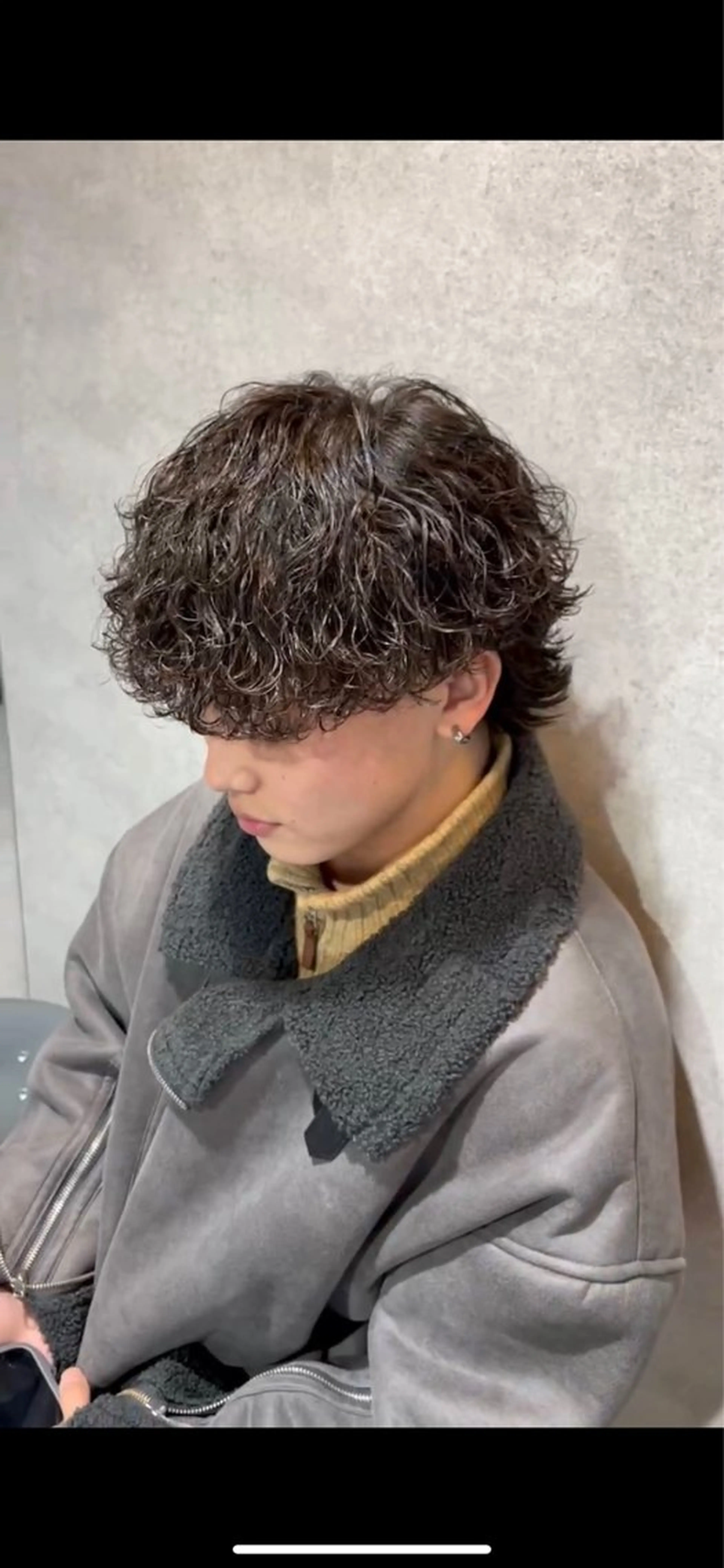 ショート パーマ ヘアアレンジ メンズ メンズパーマ 波巻きパーマ 川合 智之のヘアスタイル