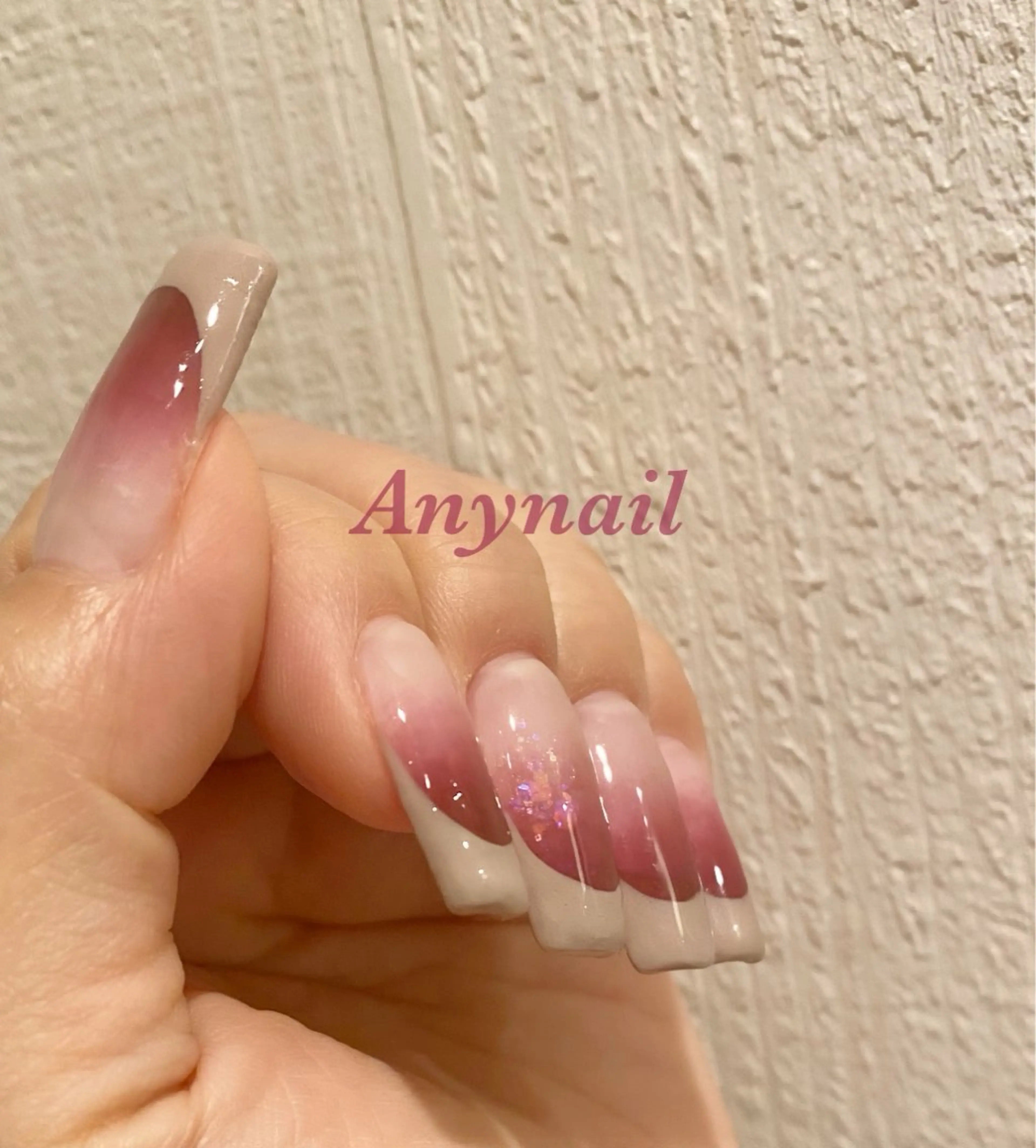 ネイル ブルー フレンチネイル グラデーション スカルプネイル ハンドネイル 岩澤 恵子のネイルデザイン