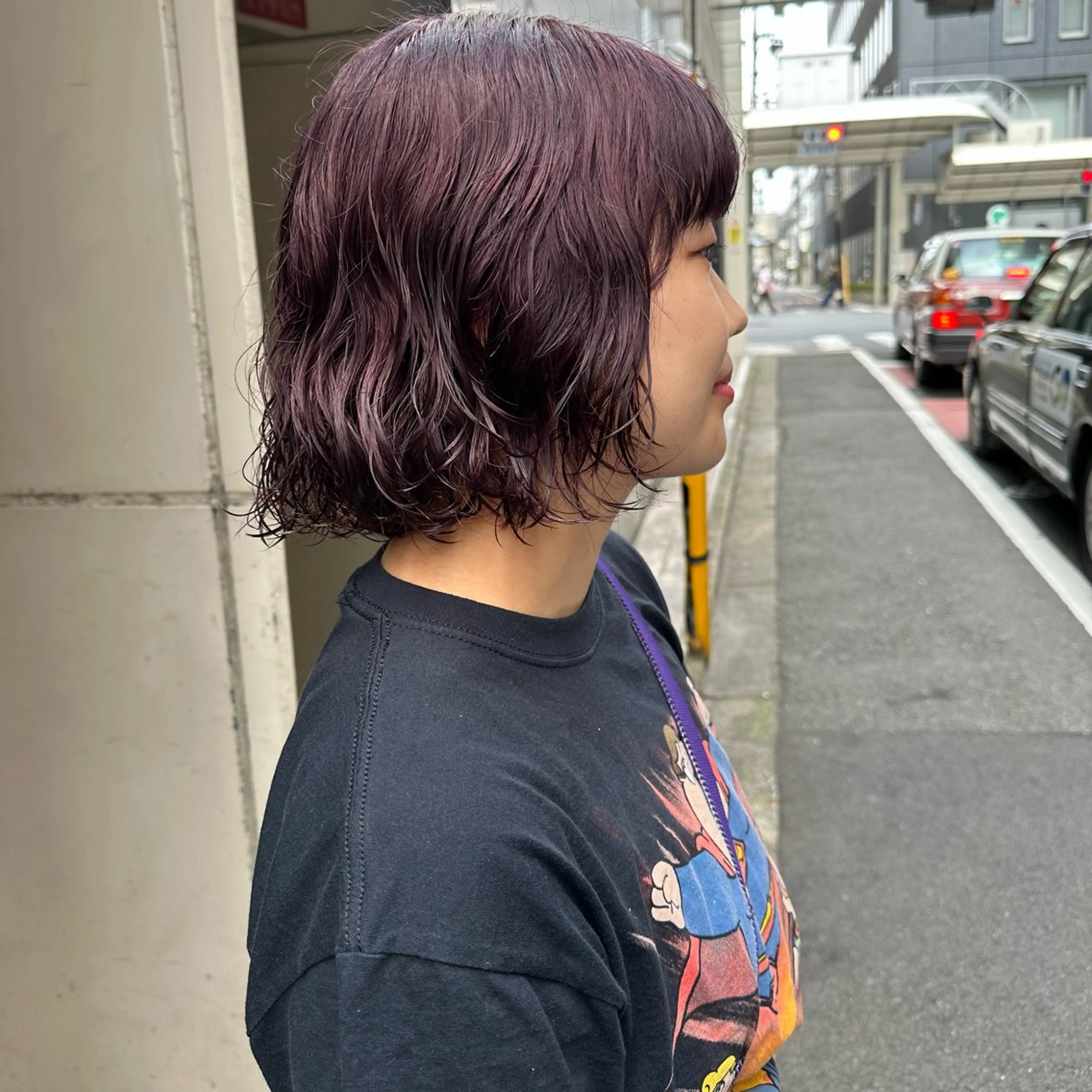 ショート パーマ 顔周りカット レイヤーカット soöze所属・sena/博多/ コテ巻き風パーマのヘアスタイル