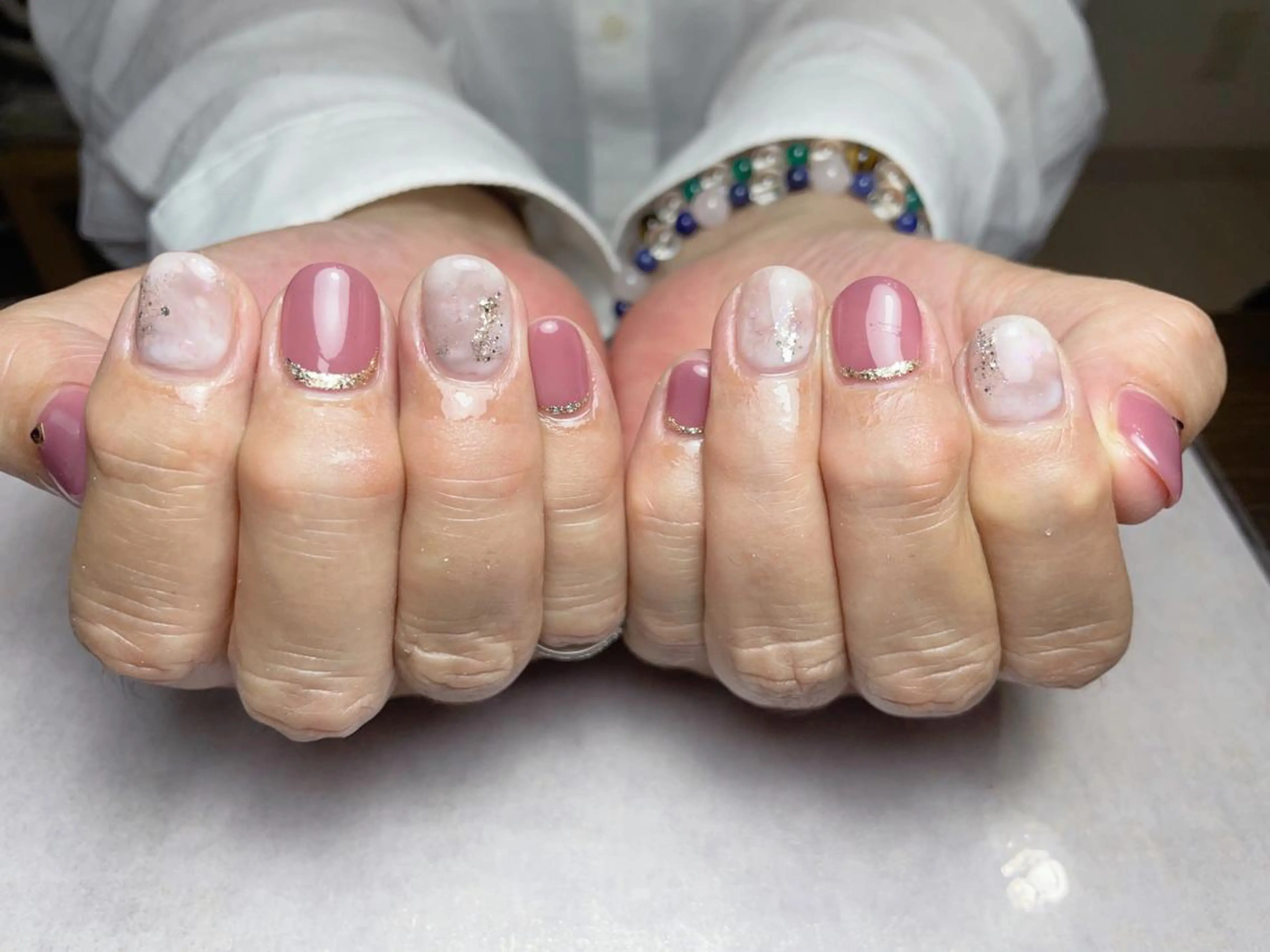 ネイル キラキラネイル ニュアンスネイル ワンカラーネイル ハンドネイル BLANC.nail yuuのネイルデザイン