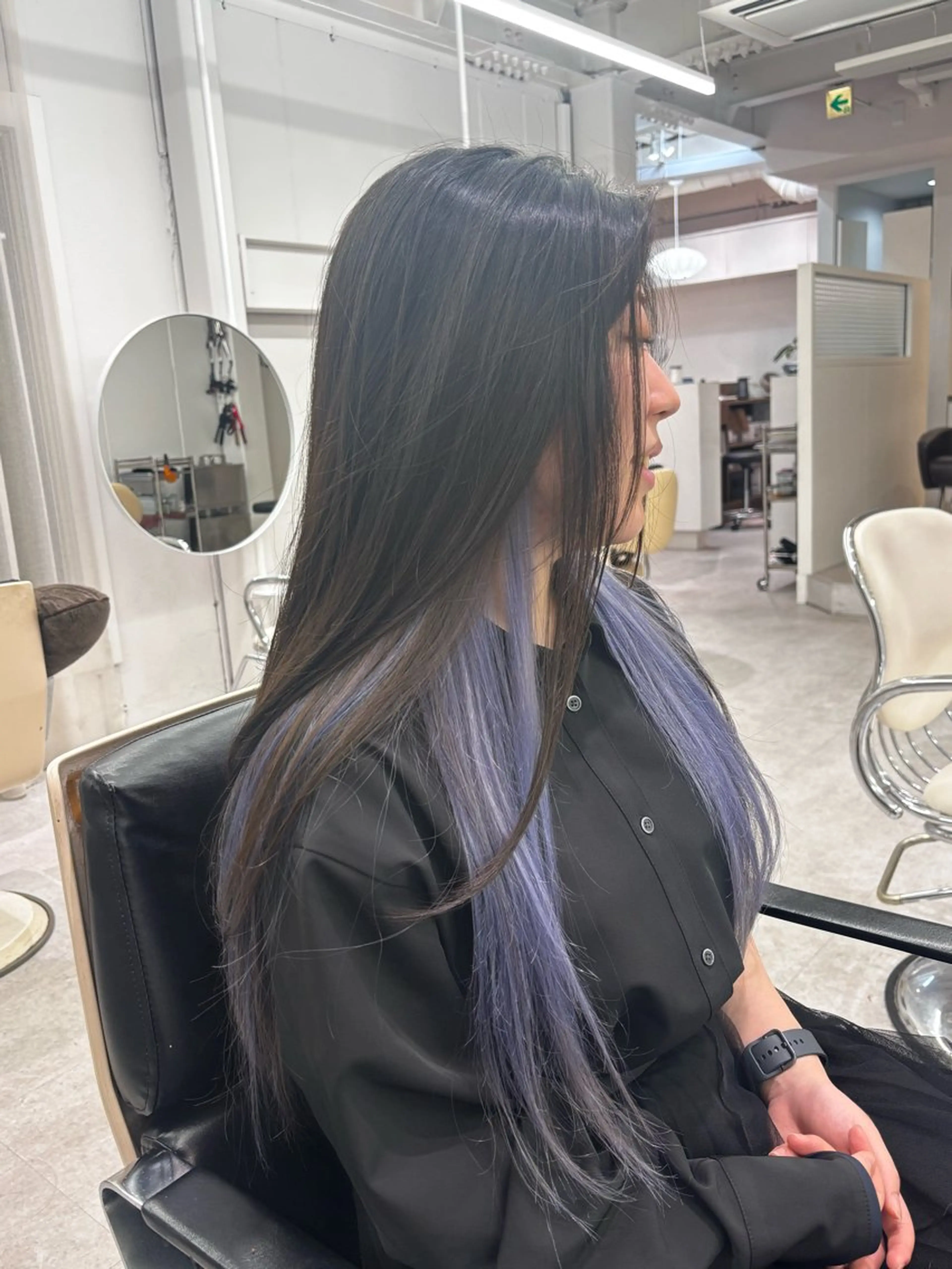 ロング パープルカラー 石崎 啓太のヘアスタイル