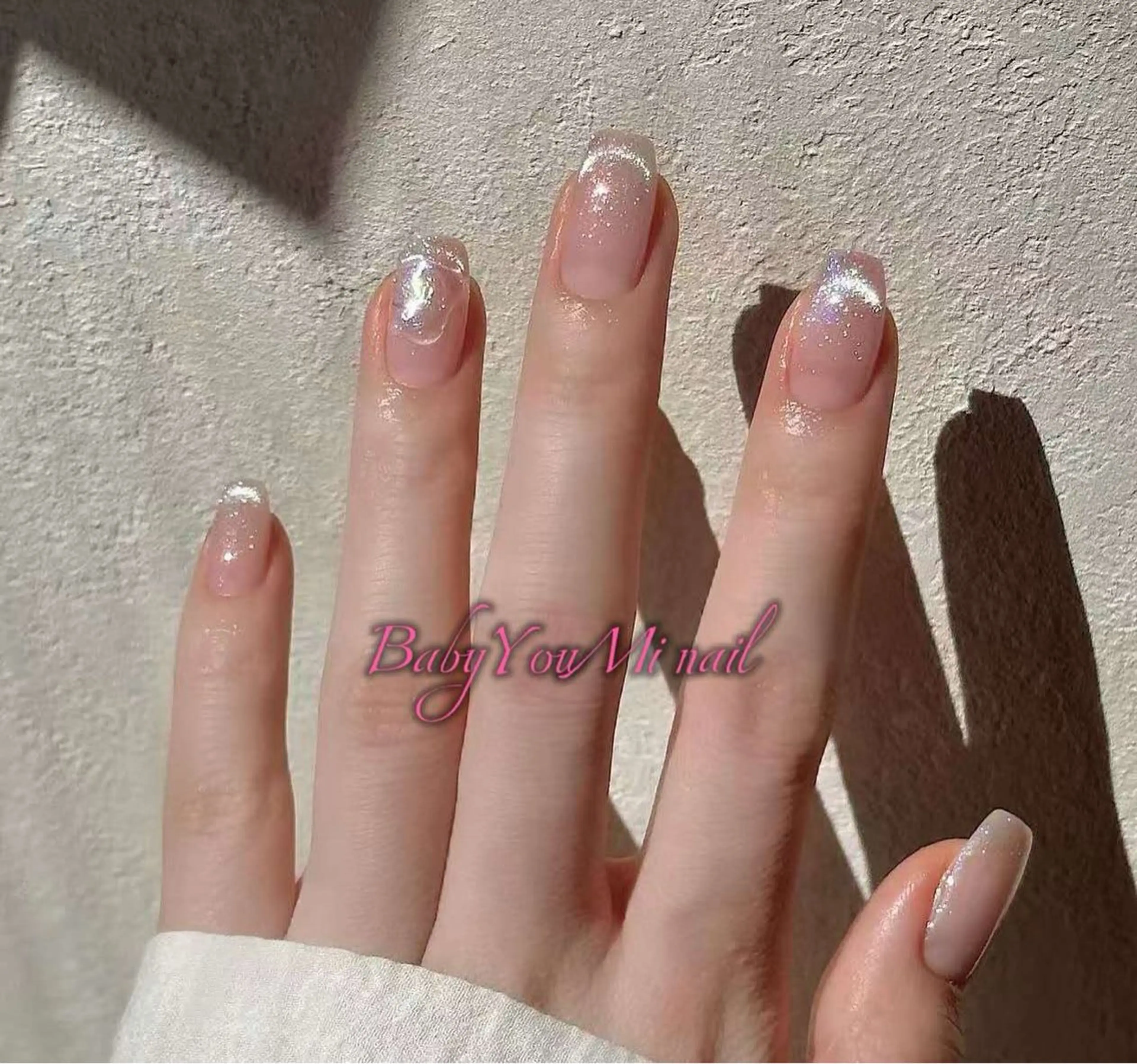 ネイル オーロラネイル フラワーネイル フットネイル フレンチネイル ジェルネイル ハンドネイル BabyYouMi nailのネイルデザイン