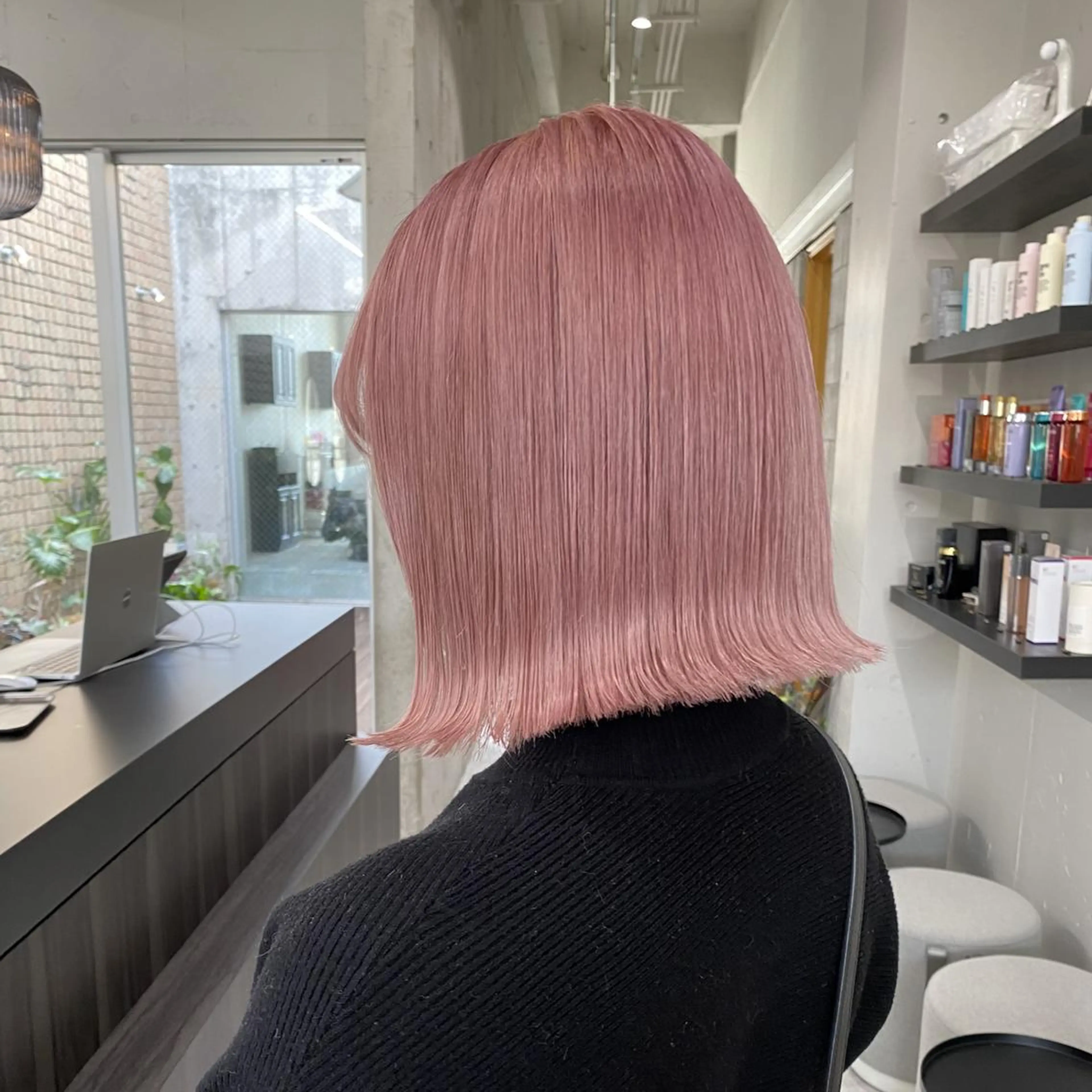 カラー セミロング ブリーチ ケアブリーチ ハイトーンカラー ピンクカラー ヘアカラー トリートメント ハイトーン😺艶 ✨ブリーチ✨透明感のヘアスタイル