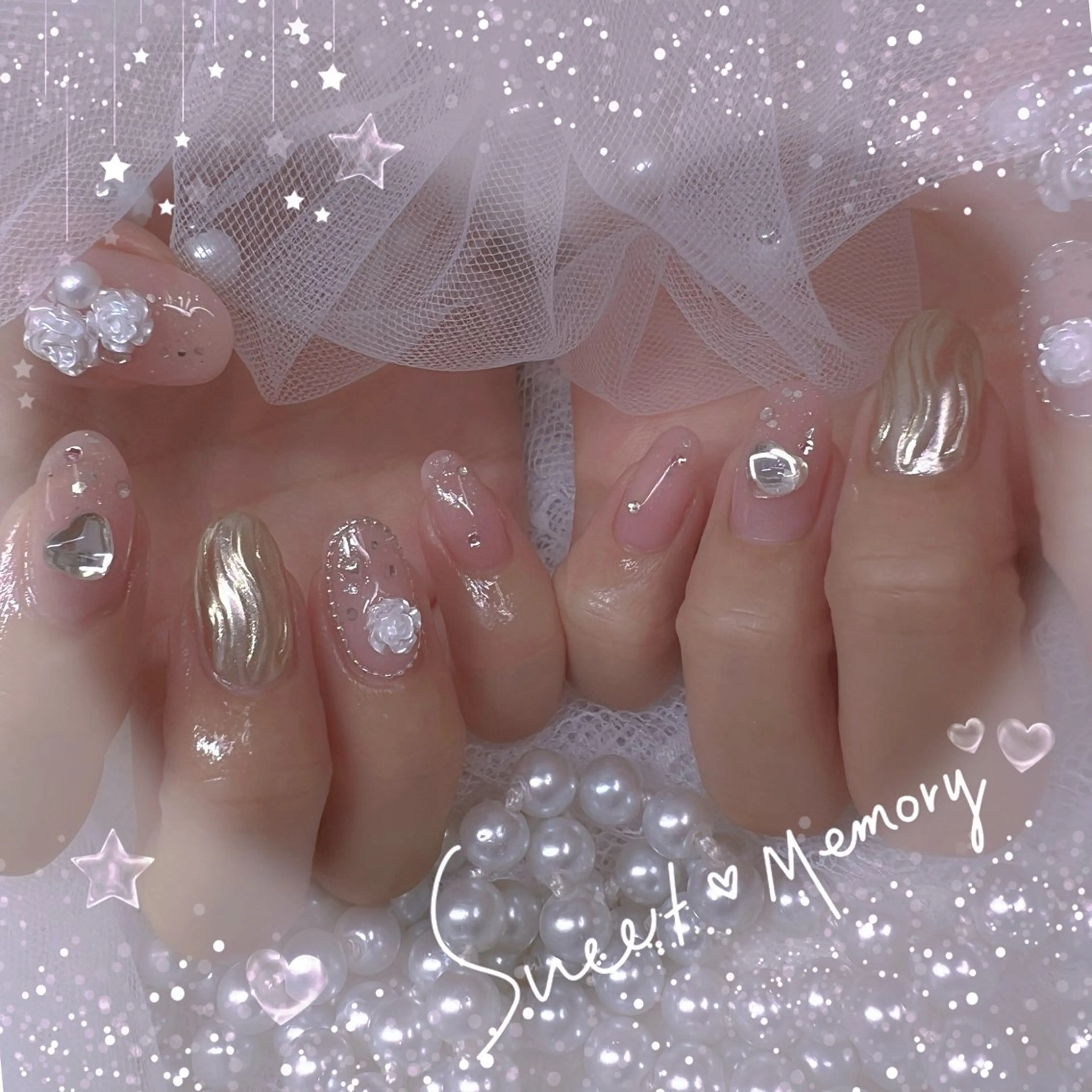 ネイル チークネイル フレンチネイル ガーリー ガラスフレンチ グラデーション ハンドネイル ハンドケア Chill Nailsalonのネイルデザイン