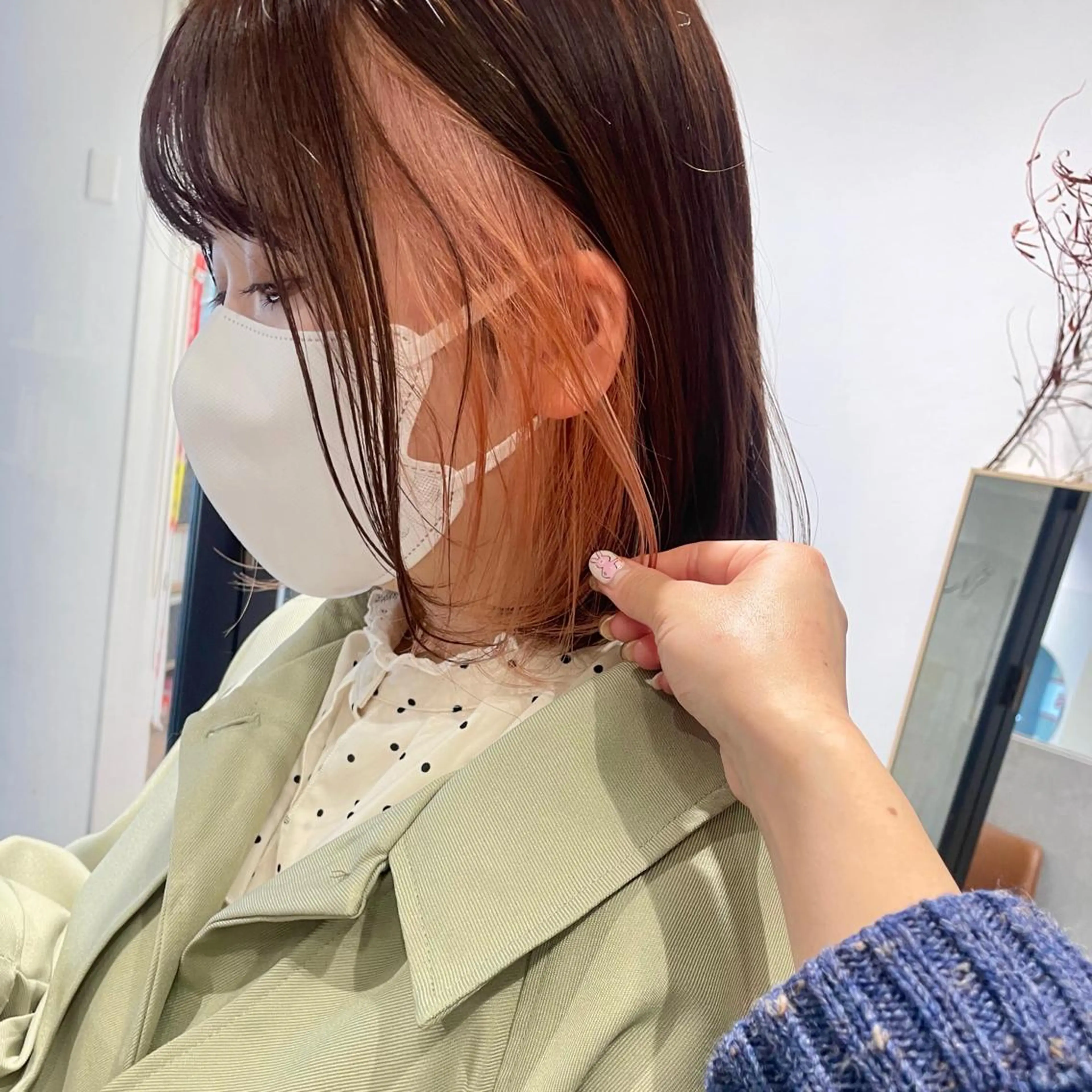 ショート カラー ベージュカラー ピンクカラー ピンクベージュ 🍊暖色×顔周り 🍊cocoroのヘアスタイル