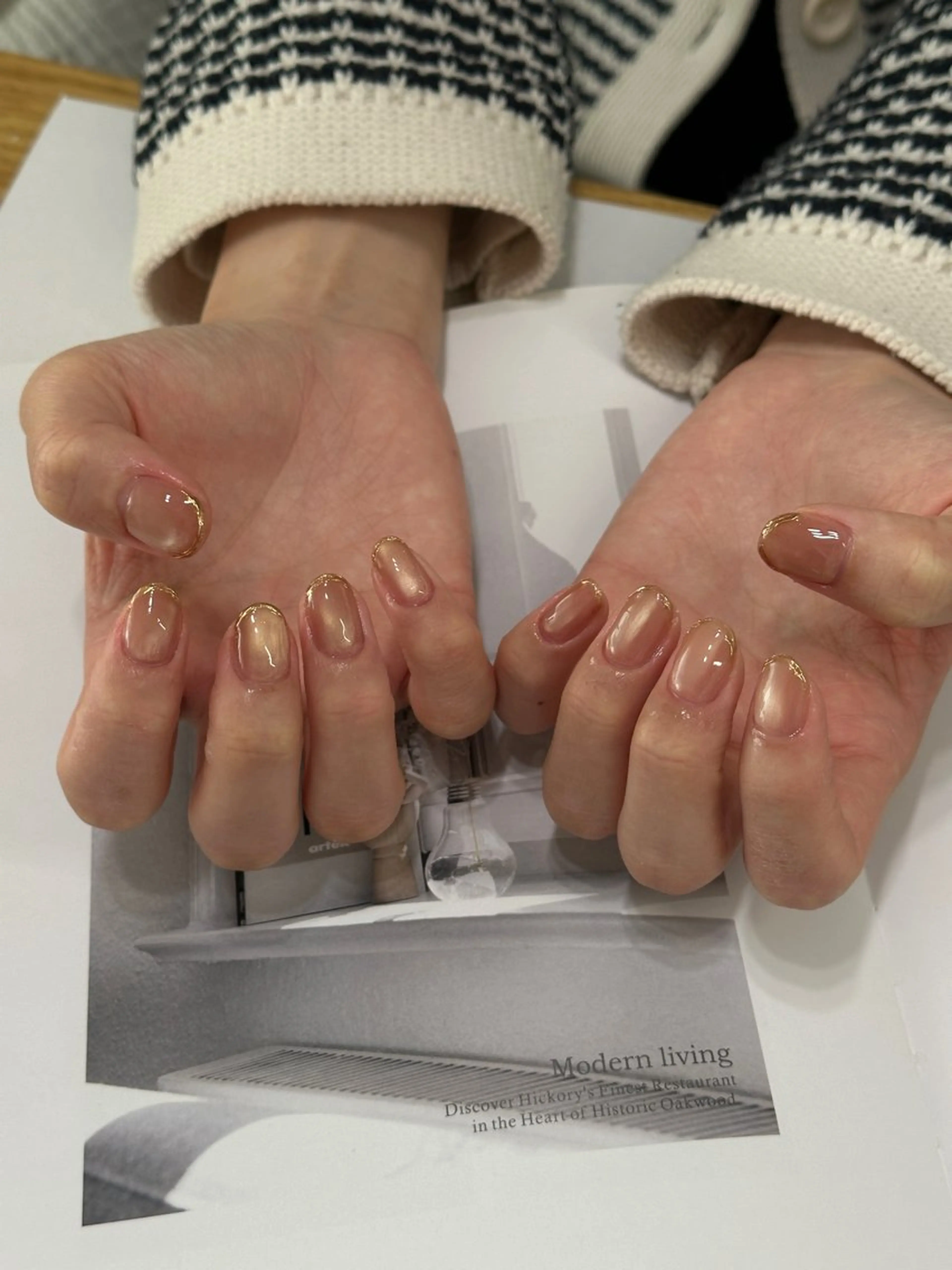 ネイル 氷ネイル・うるうるネイル マグネットネイル ハンドネイル nail salon Cyaanのネイルデザイン