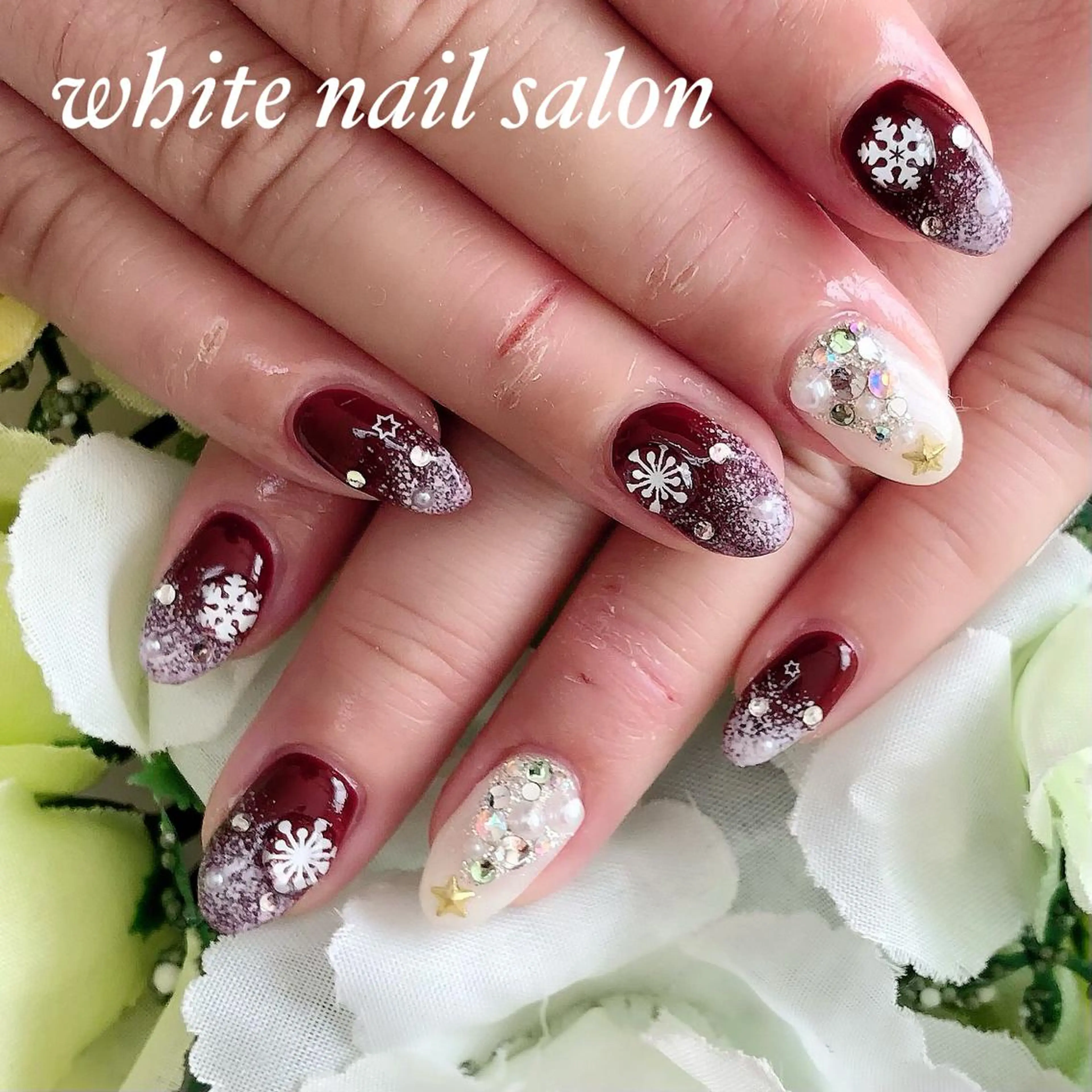 ネイル アートネイル フレンチネイル ジェルネイル ハードジェル 持ち込み ハンドネイル white nail salonのネイルデザイン