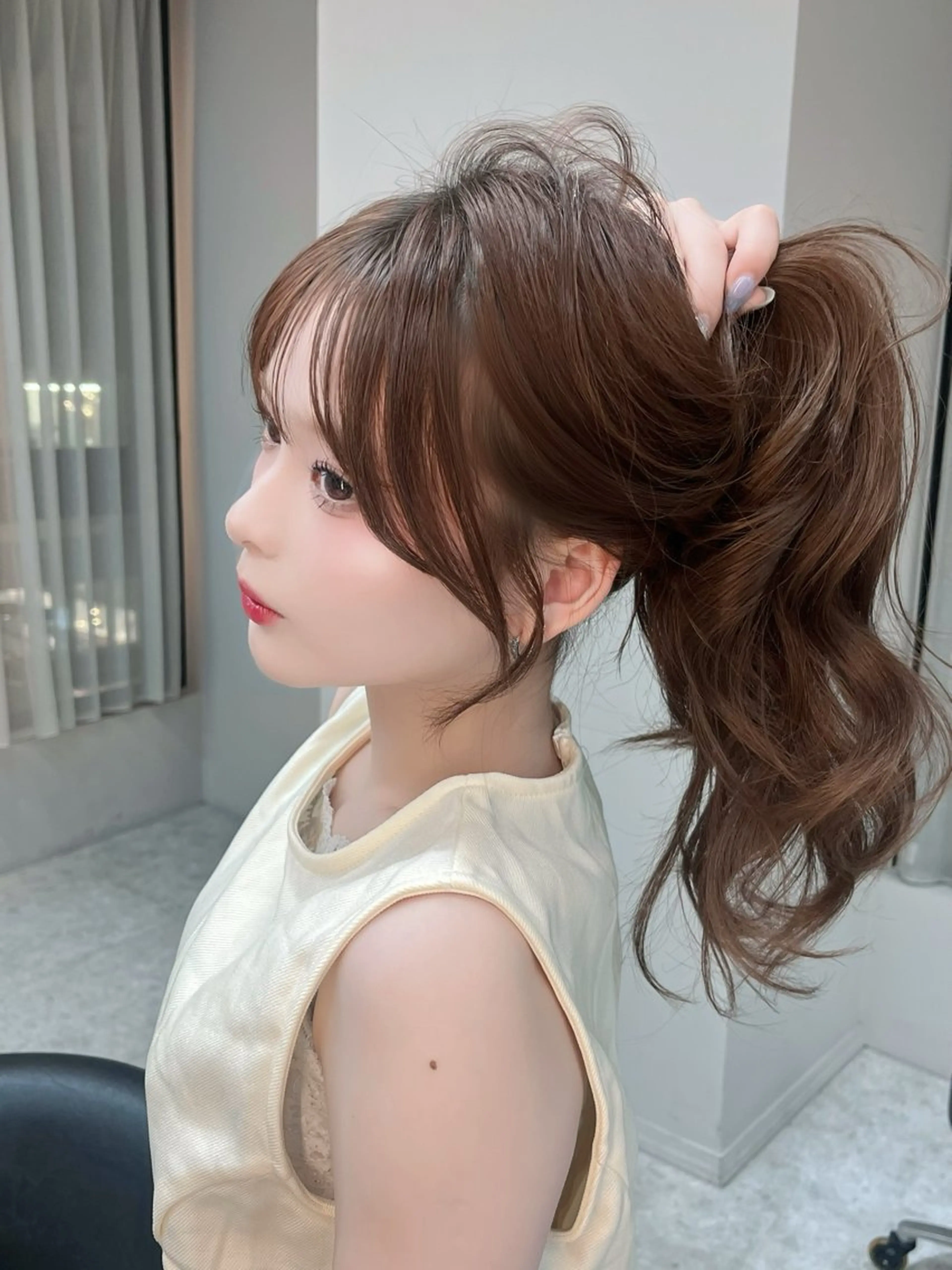 ロング カラー 顔周りカット 野田 美咲のヘアスタイル