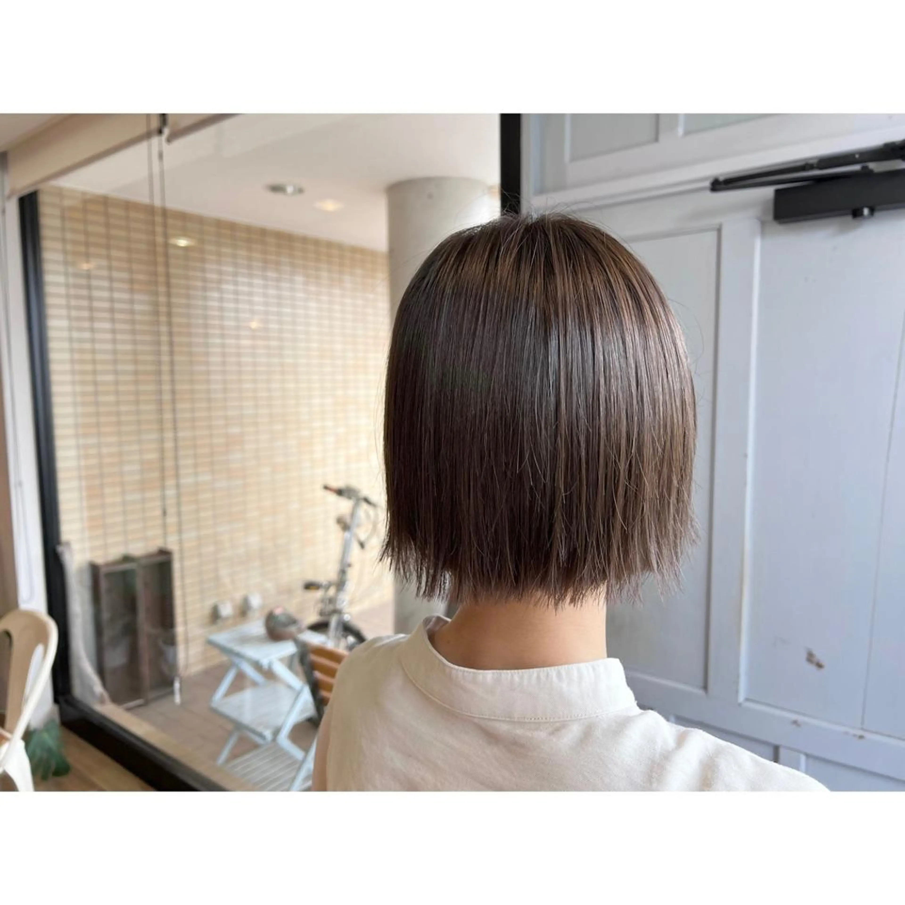 ショート カラー アッシュ アッシュグレー オレンジ ヘアカラー トリートメント ツキダテ ユイのヘアスタイル