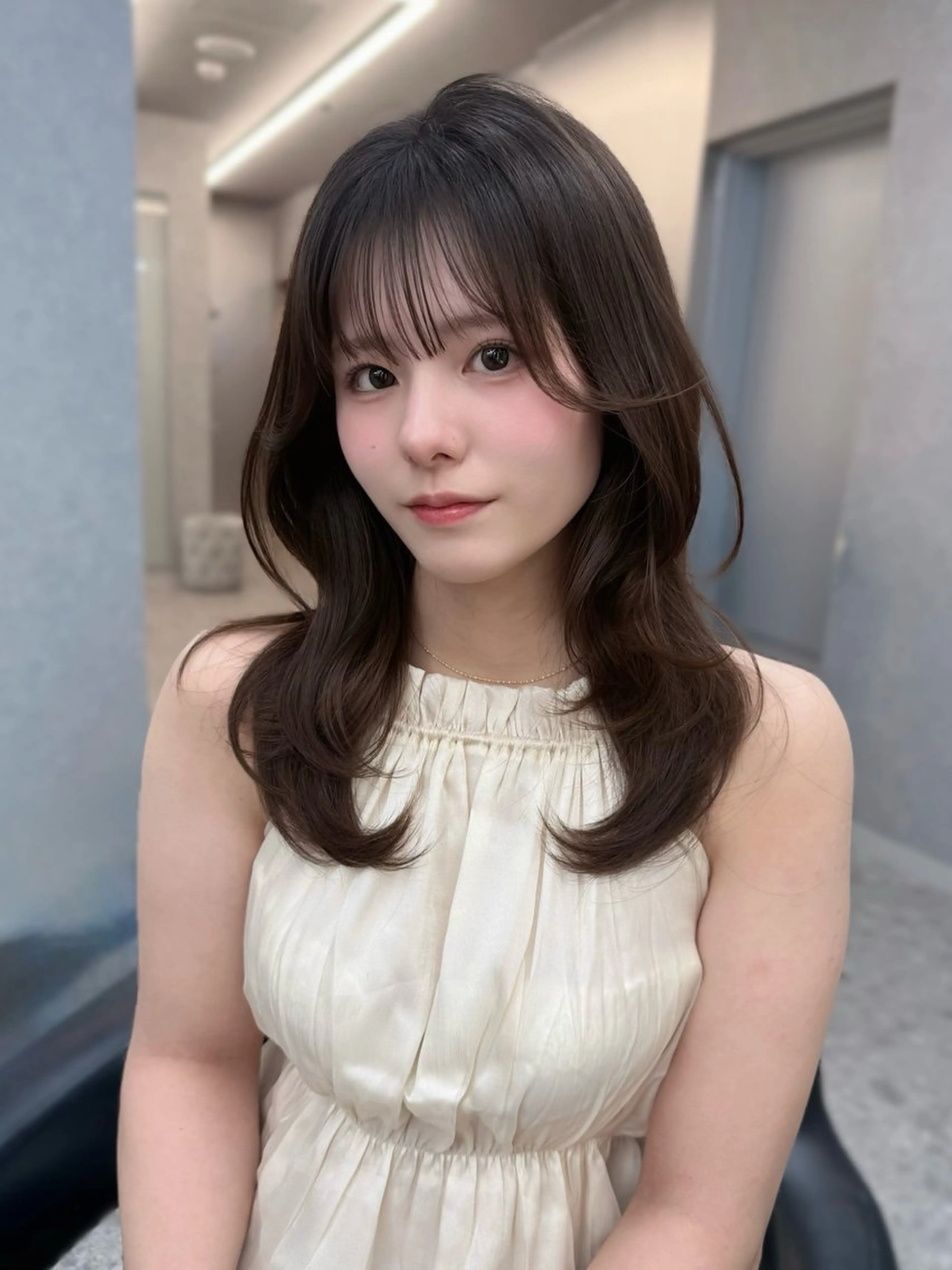ロング カラー 韓国風ヘア レイヤーカット カット ヘアカラー トリートメント レイヤーカット /顔周り/和奏︎♪のヘアスタイル