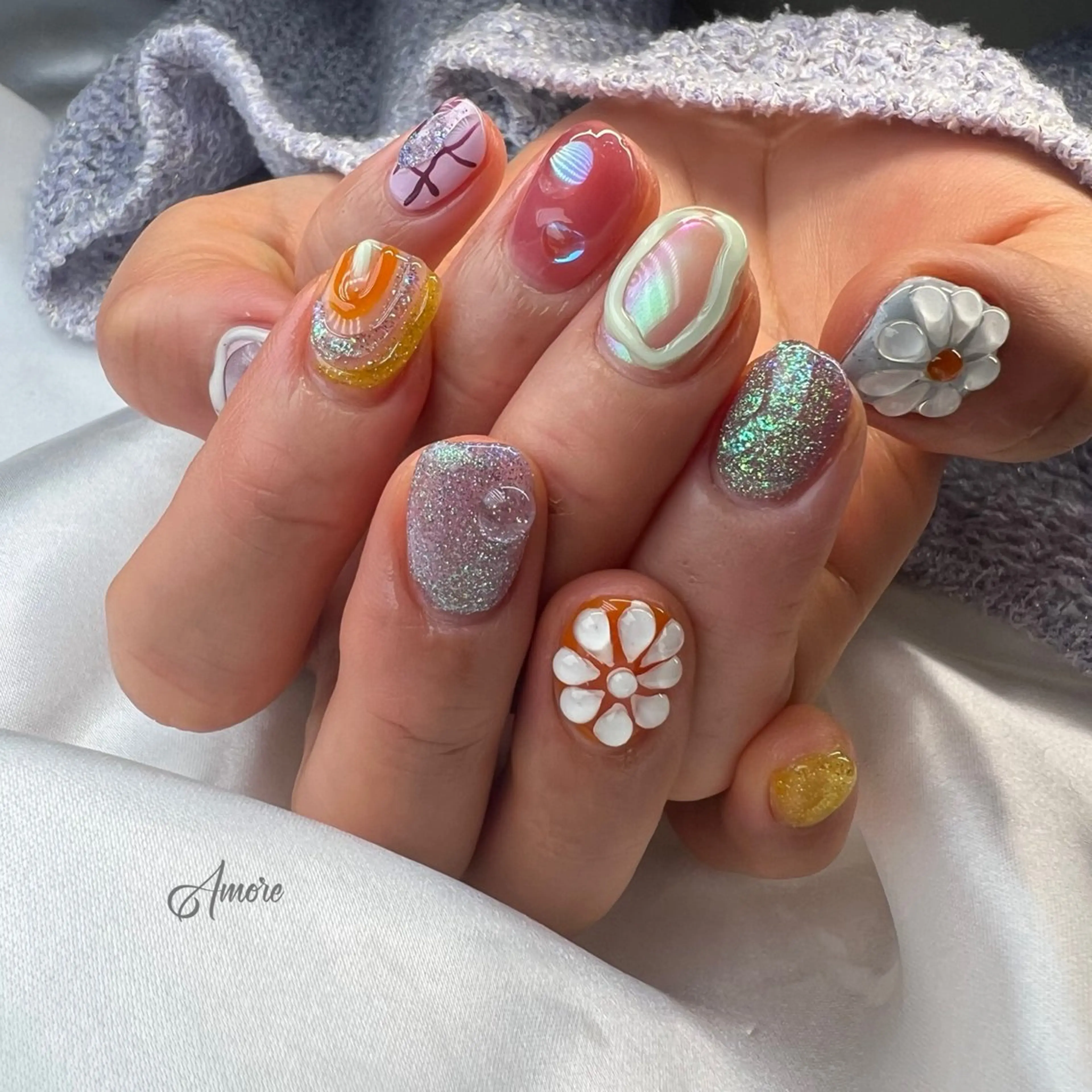 ネイル ジェルネイル キラキラネイル 韓国ネイル マグネットネイル パラジェル You kyehwaのネイルデザイン