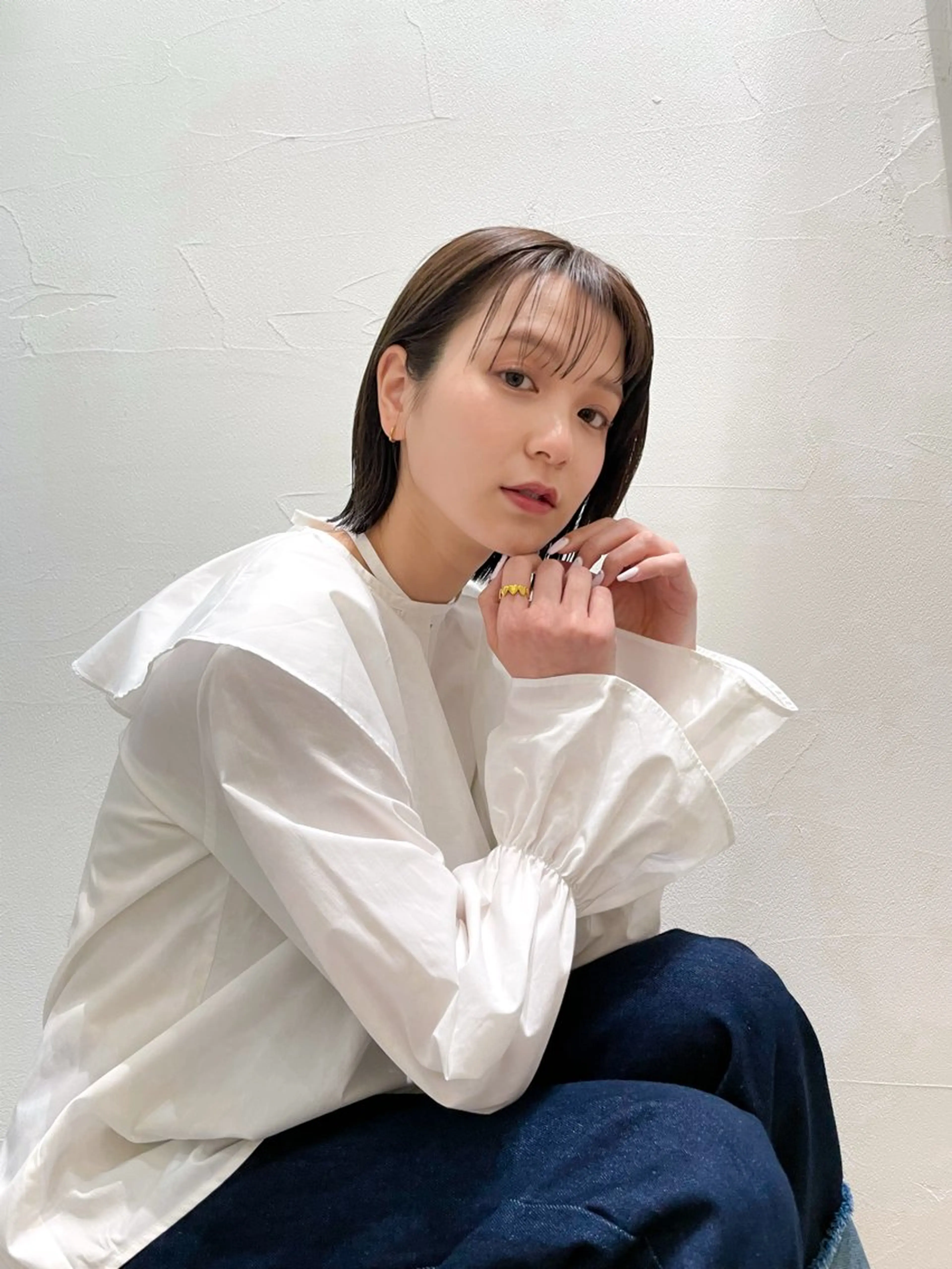 ミディアム カラー カット ヘアカラー トリートメント 💖ボブ/髪質改善 顔周りレイヤー/ユイのヘアスタイル