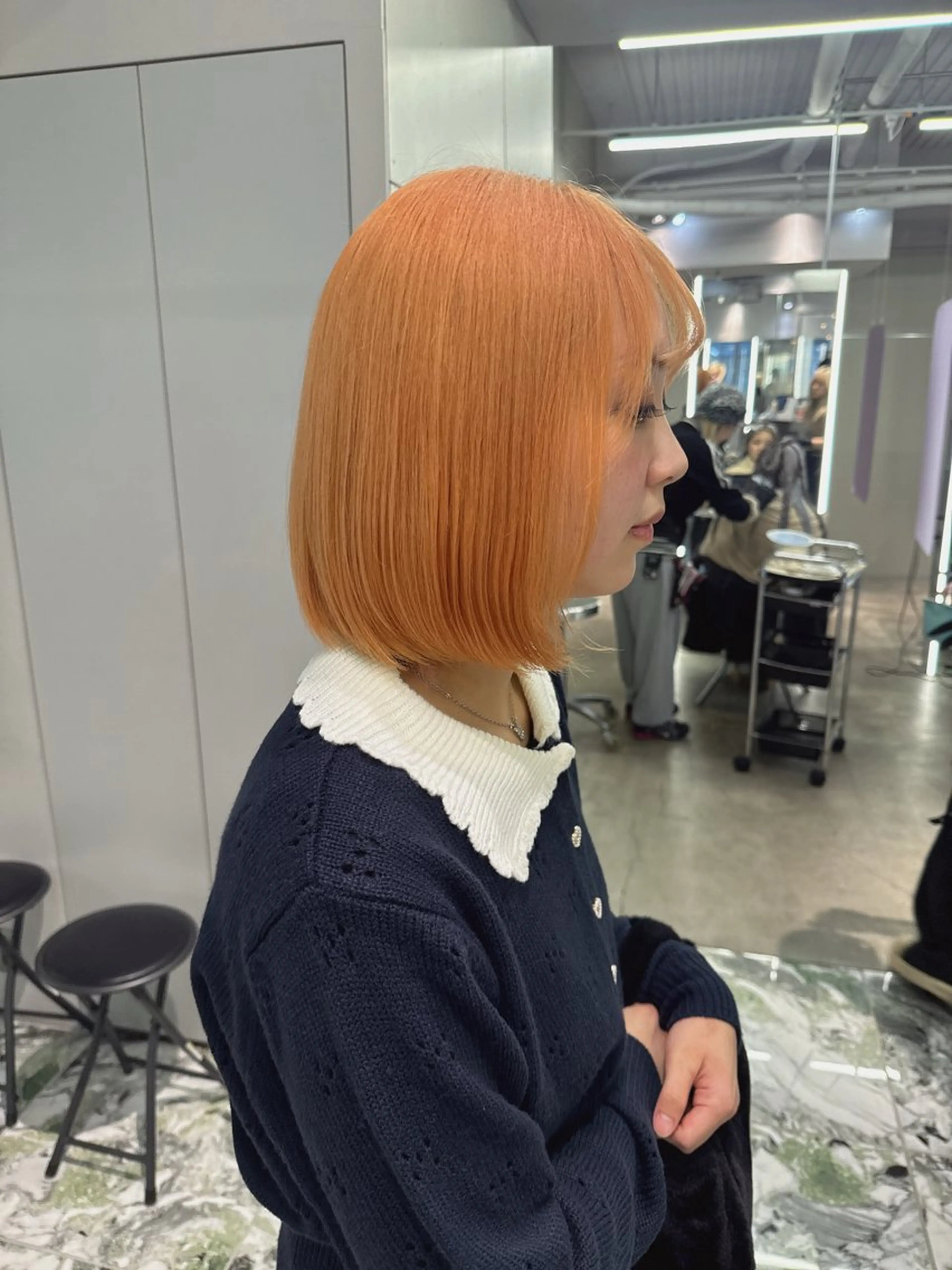 ショート カラー ブリーチ オレンジ ヘアカラー GEM YURI ハイトーンカラーのヘアスタイル
