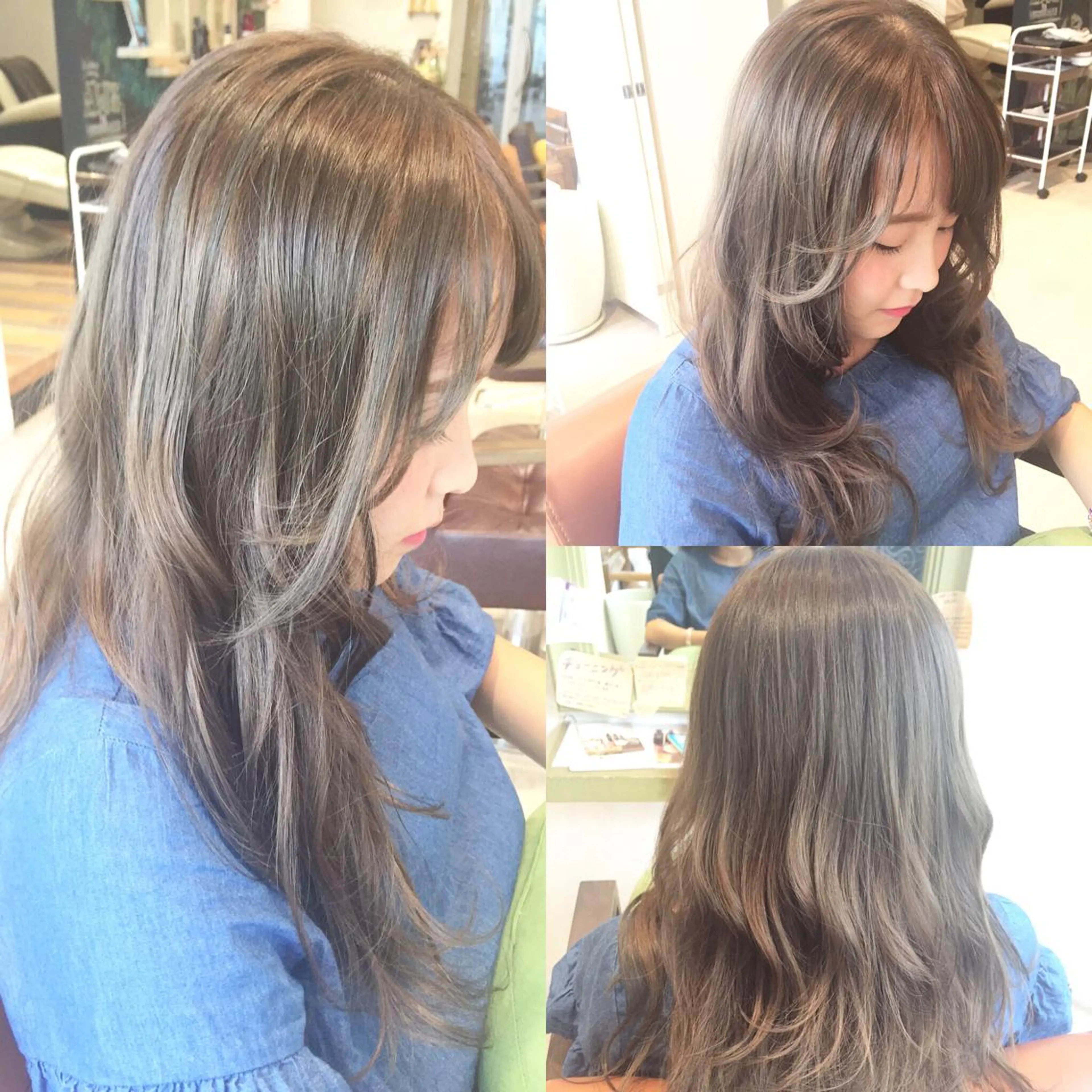 セミロング カラー アッシュ イルミナカラー メンズ指名多数!! SiLO 田島のヘアスタイル