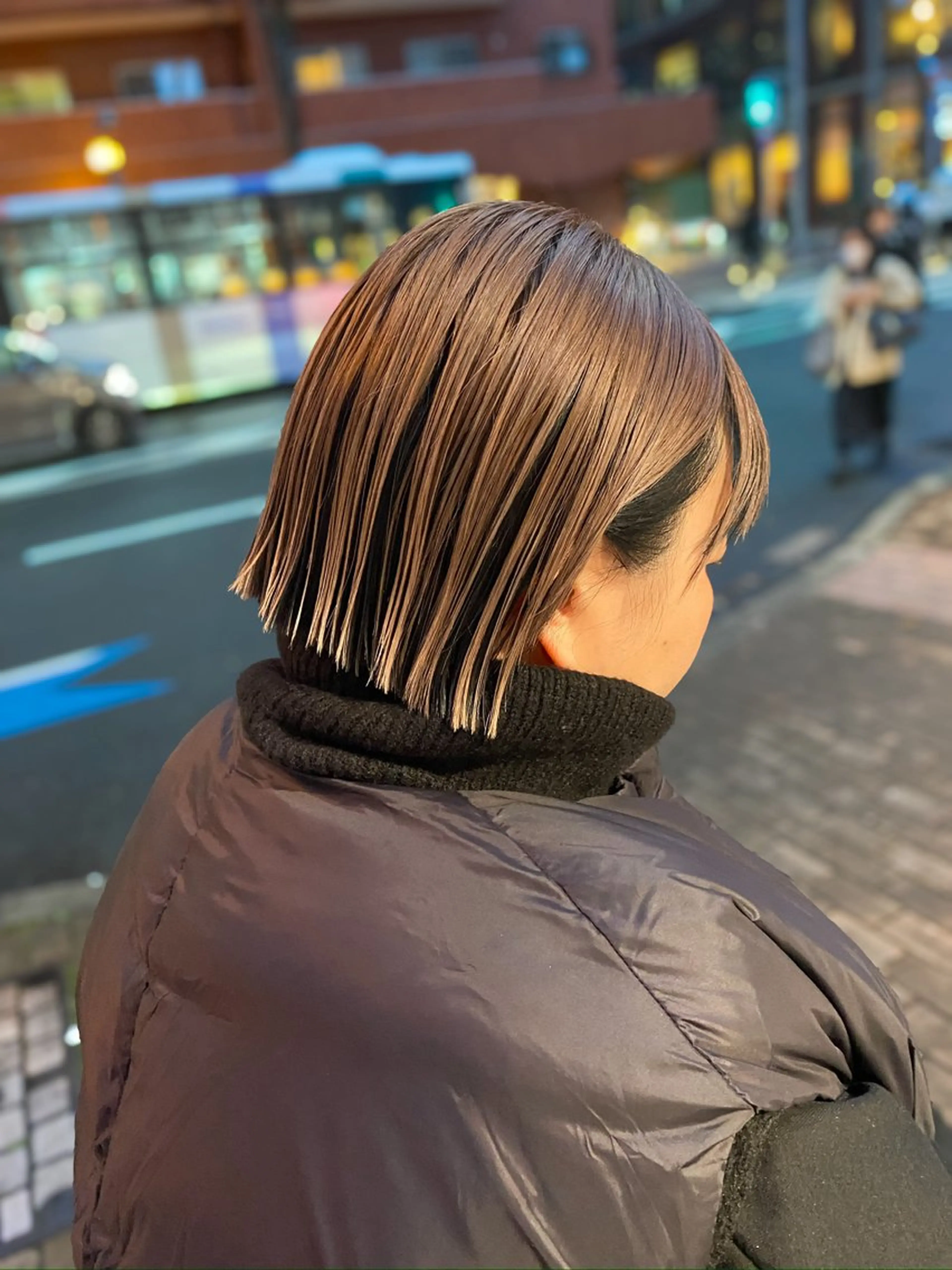 ショート カラー 切りっぱなしボブ ブリーチ デザインカラー ボブ IRIE⚡️メンズ/ パーマ⚡️北川聖也のヘアスタイル