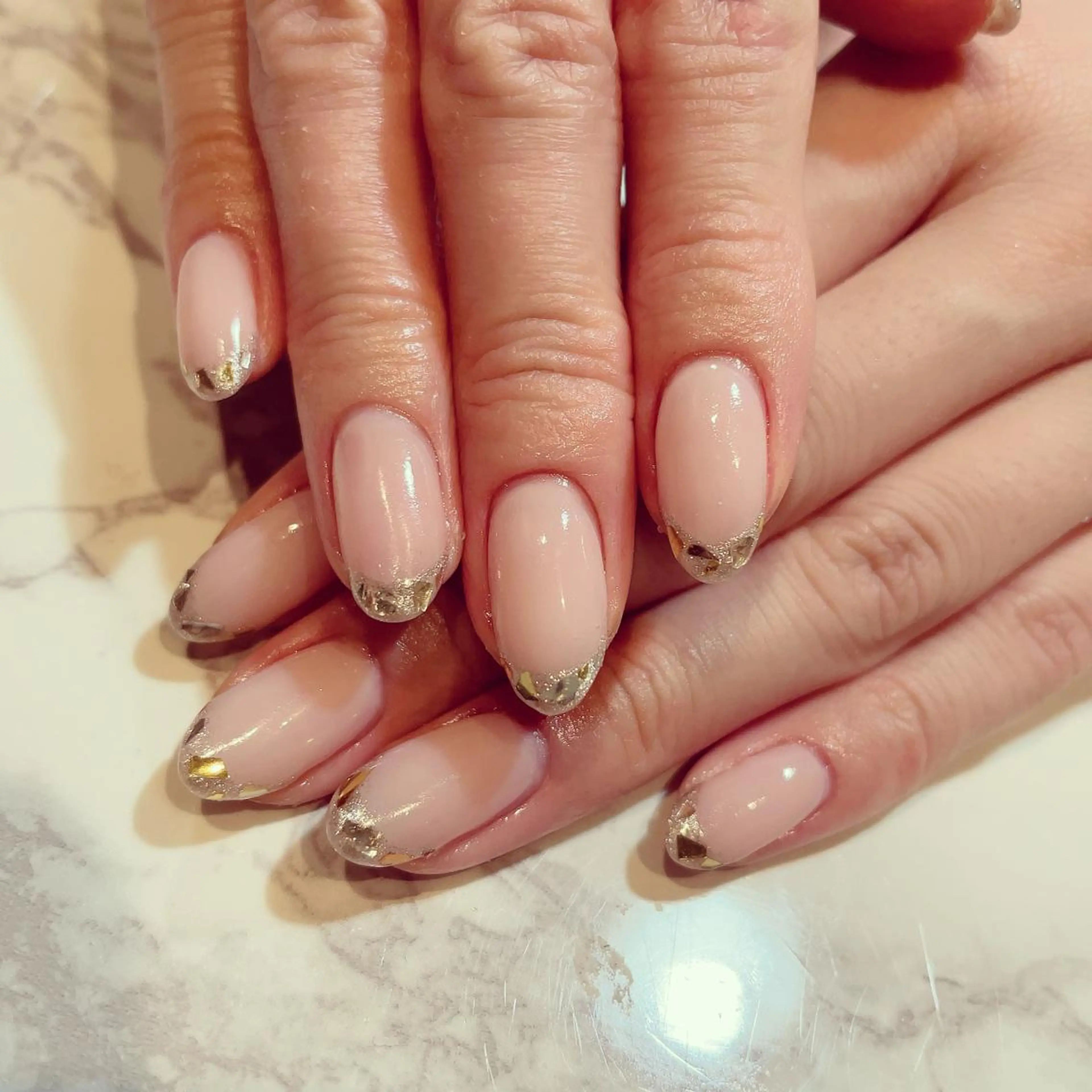 ネイル フレンチネイル ガラスフレンチ Nail salon Ariettyのネイルデザイン