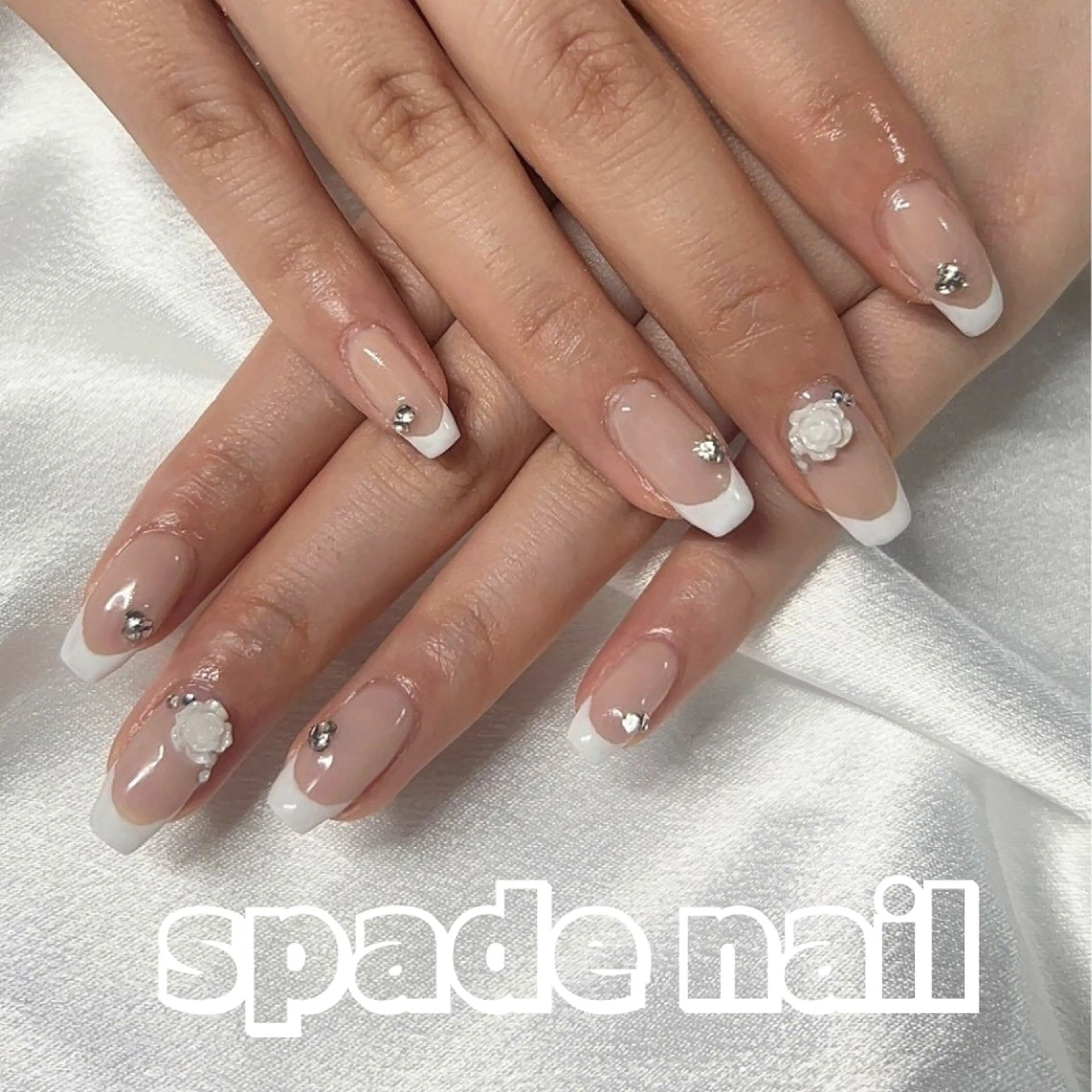 ネイル フレンチネイル ジェルネイル マグネットネイル オフィスネイル パラジェル ハンドネイル Spade nail(大名)のネイルデザイン