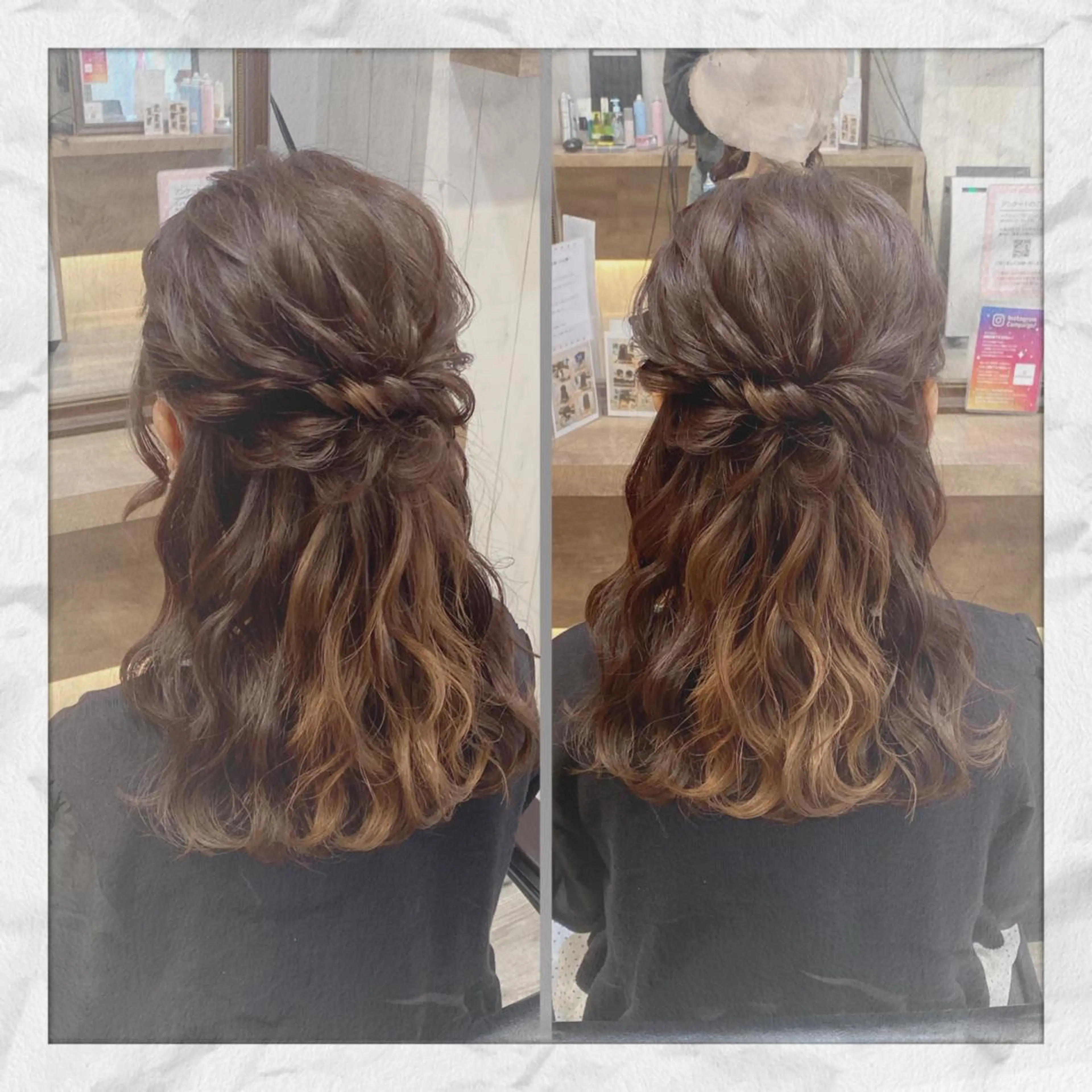 セミロング ヘアアレンジ ヘアセット ヘアセット/着付け 𓇼 まつもと𓇼のその他イメージ