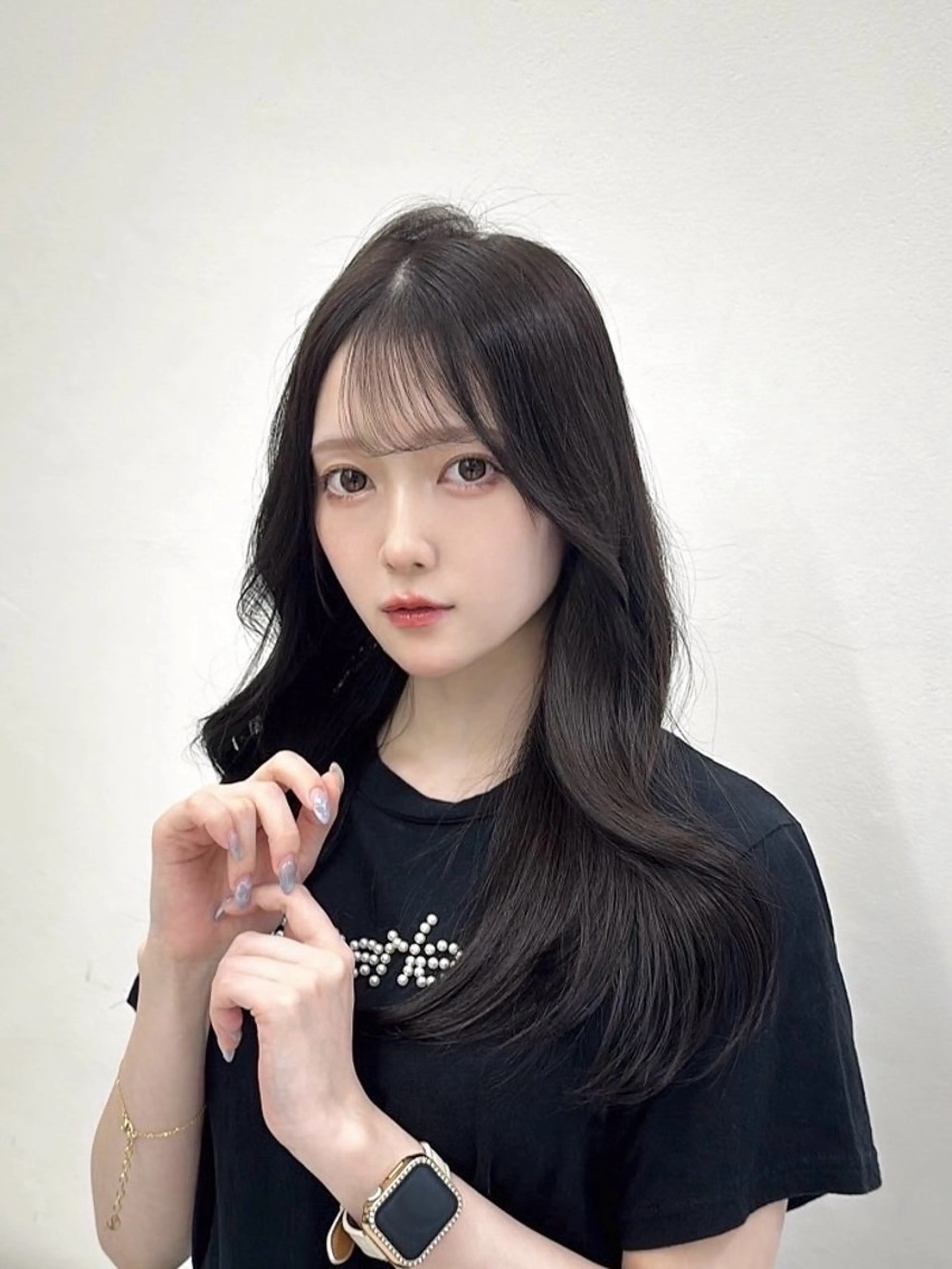 【韓国ヘア🤍】韓国風似合わせカット+ツヤ感カラー+キューティクル補修トリートメント🫧の写真