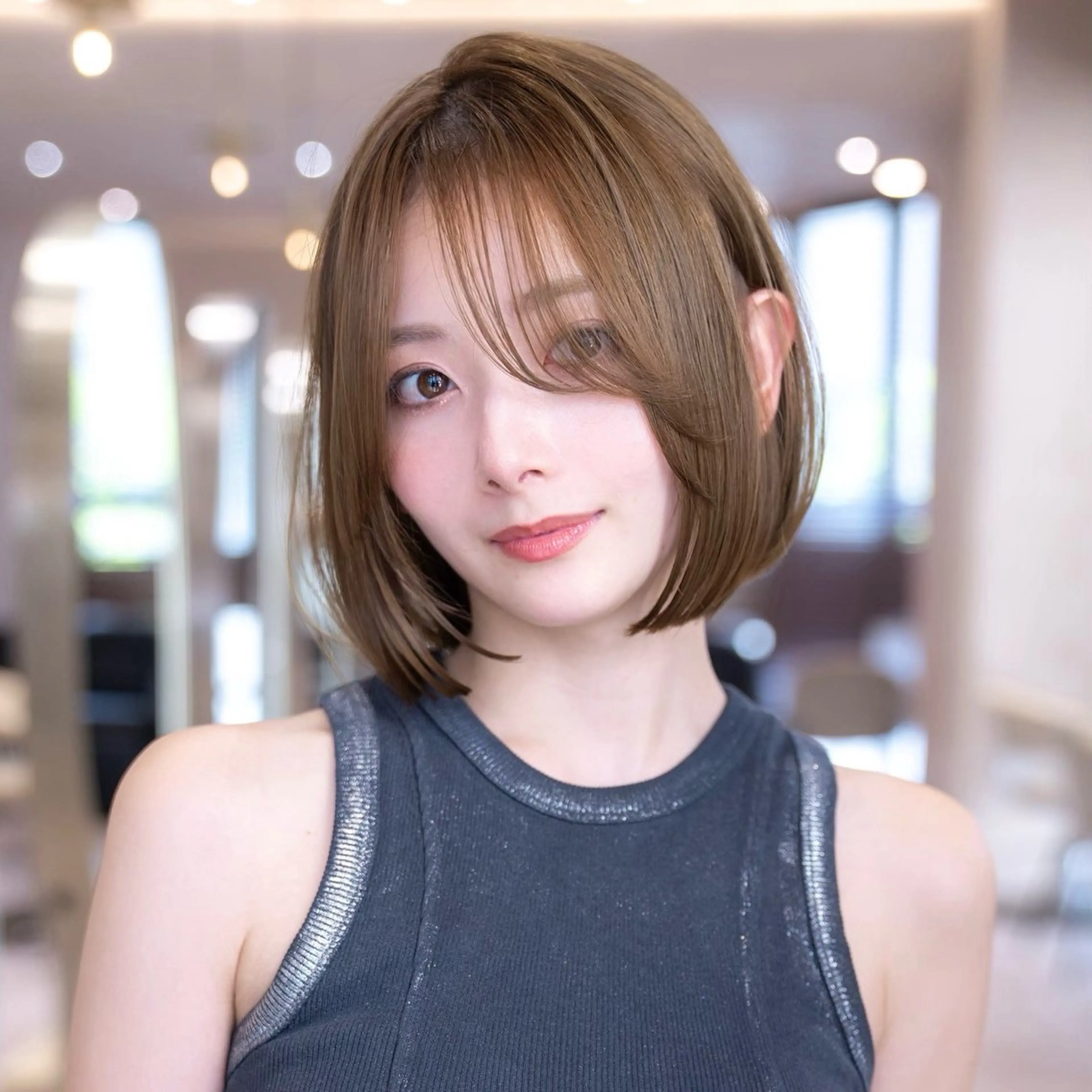 ショート カラー 韓国風ヘア レイヤーカット 小顔カット ヘアカラー 渋谷/韓国レイヤー/ 艶カラー/nanoのヘアスタイル