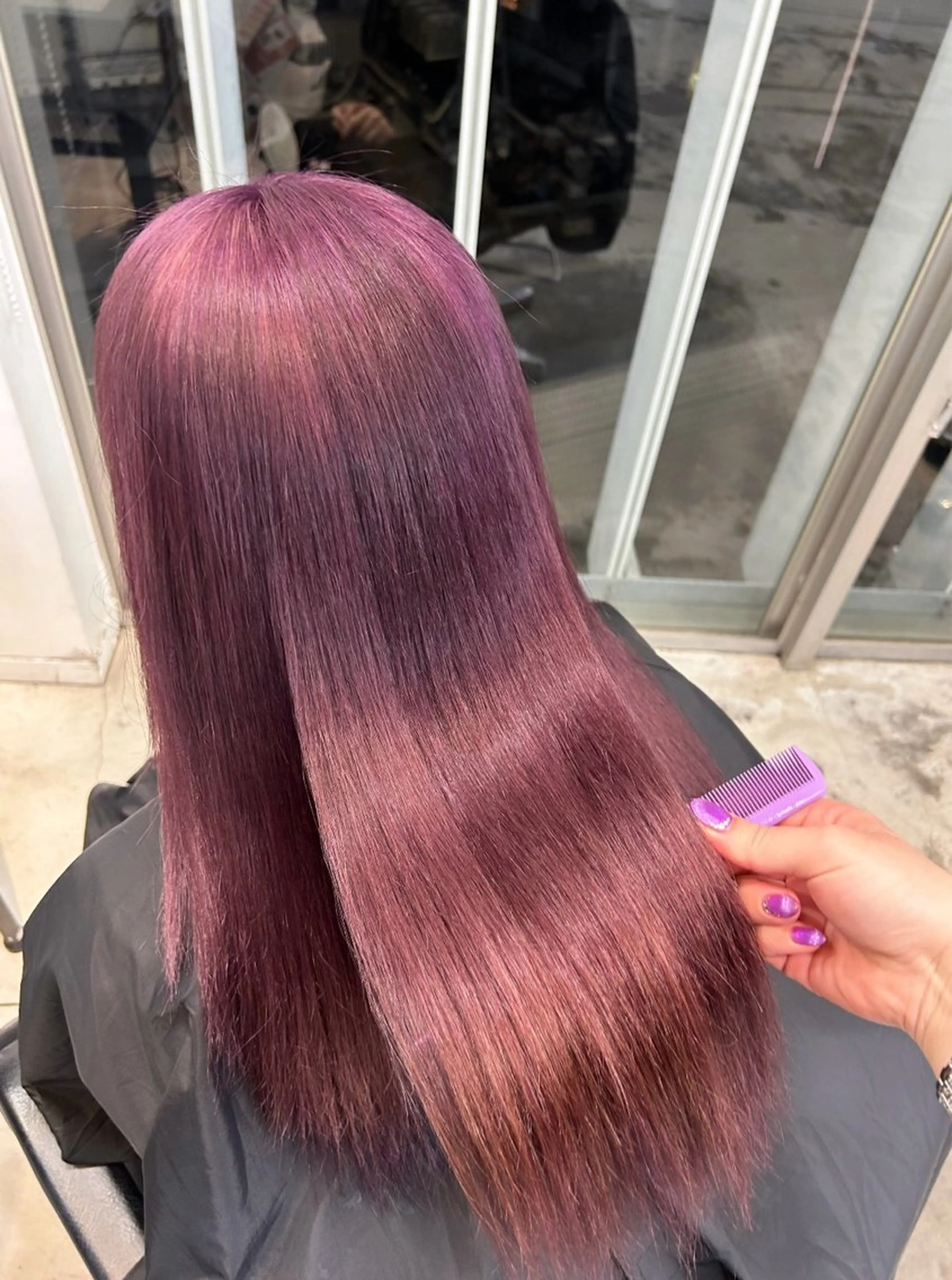 セミロング カラー ヘアアレンジ ベージュカラー ラベンダーカラー ラベンダーベージュ ピンクカラー ピンクラベンダー ヘアカラー ブリーチ 🎀 エクステ ♡さや♡のヘアスタイル