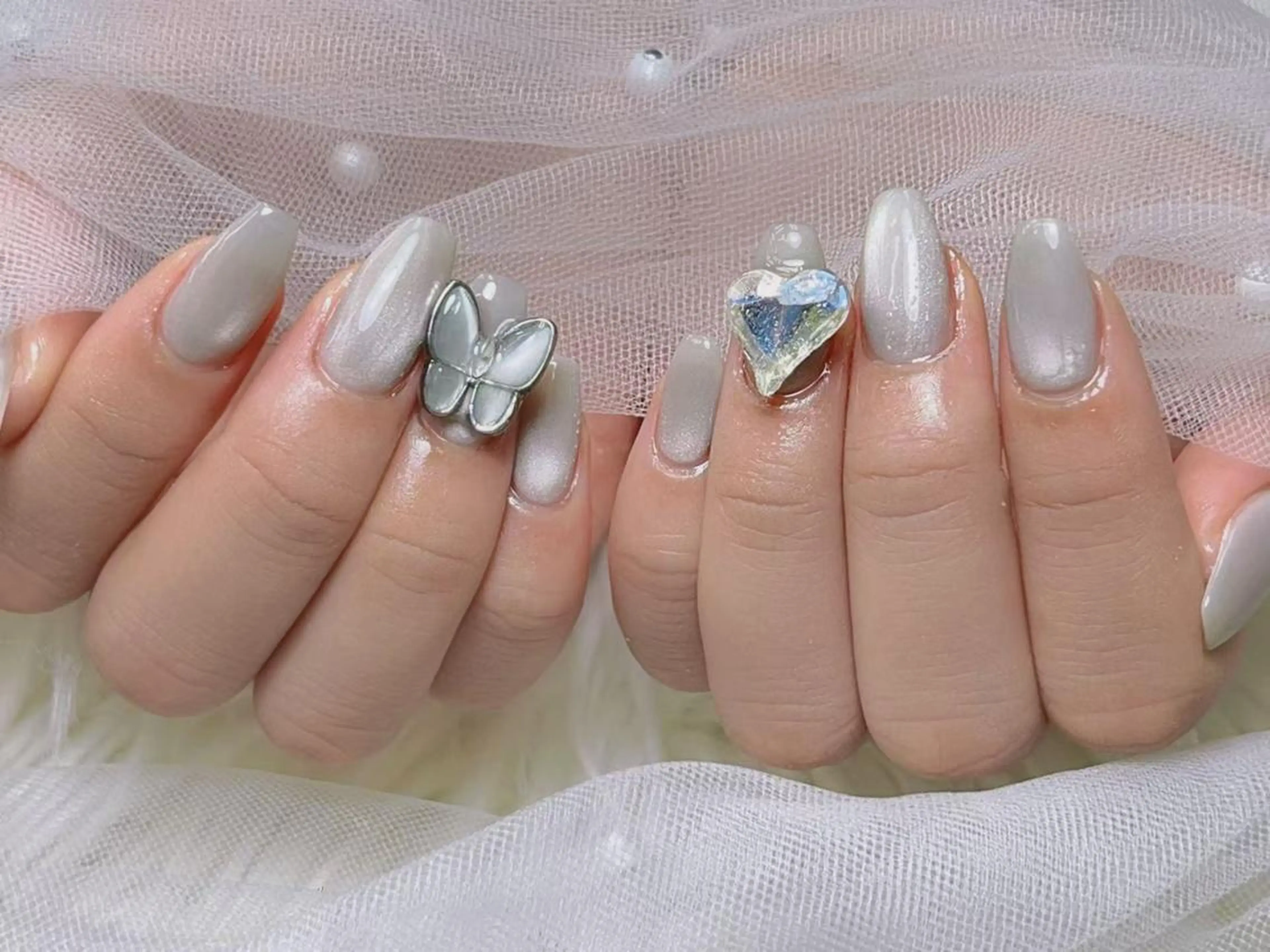 メンズ ネイル アートネイル フレンチネイル ジェルネイル キラキラネイル パラジェル Bloom kabukiのネイルデザイン