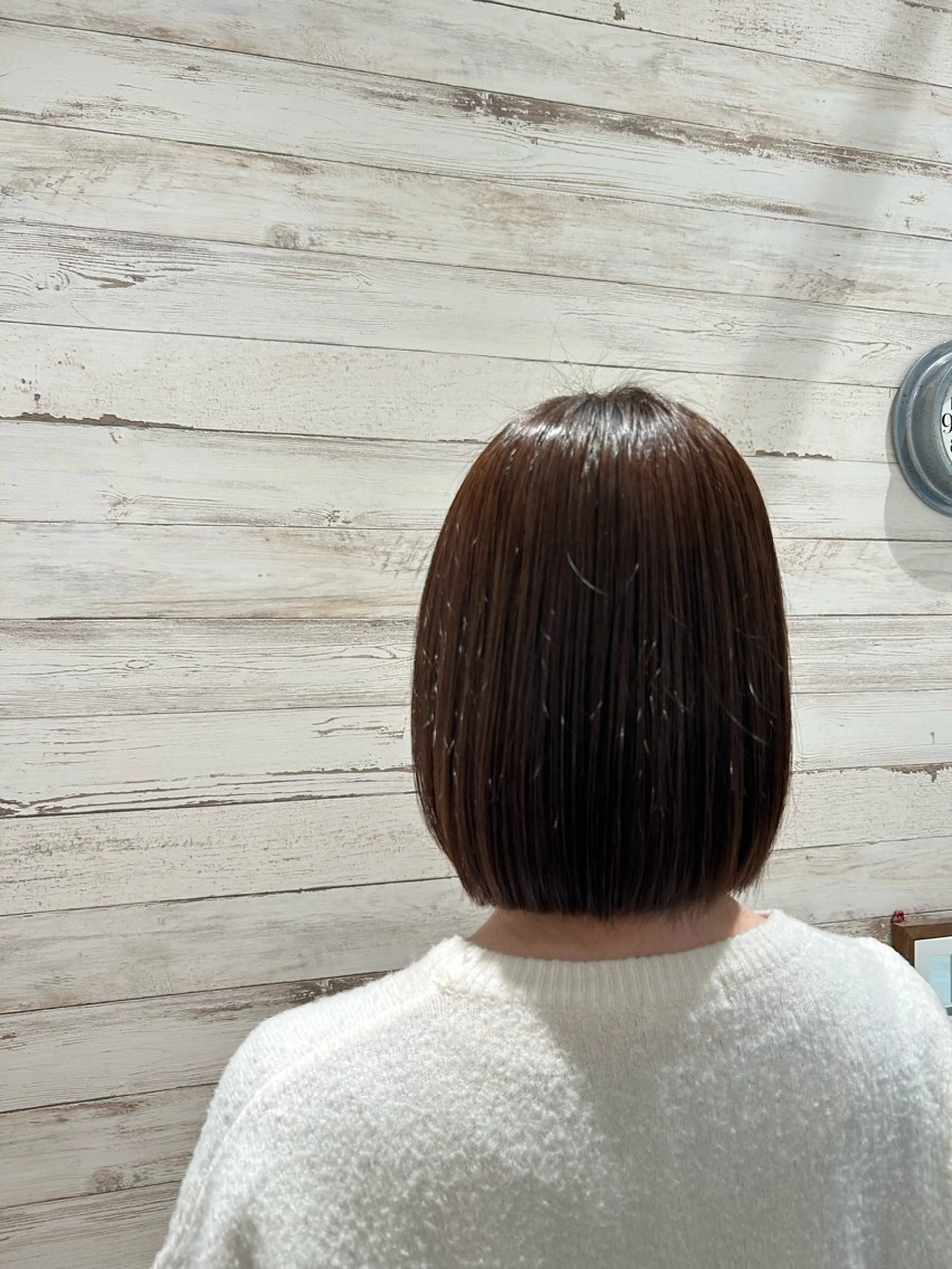 ミディアム カラー ボブ 髪質改善/縮毛矯正 ツヤ髪🩷さつきのヘアスタイル