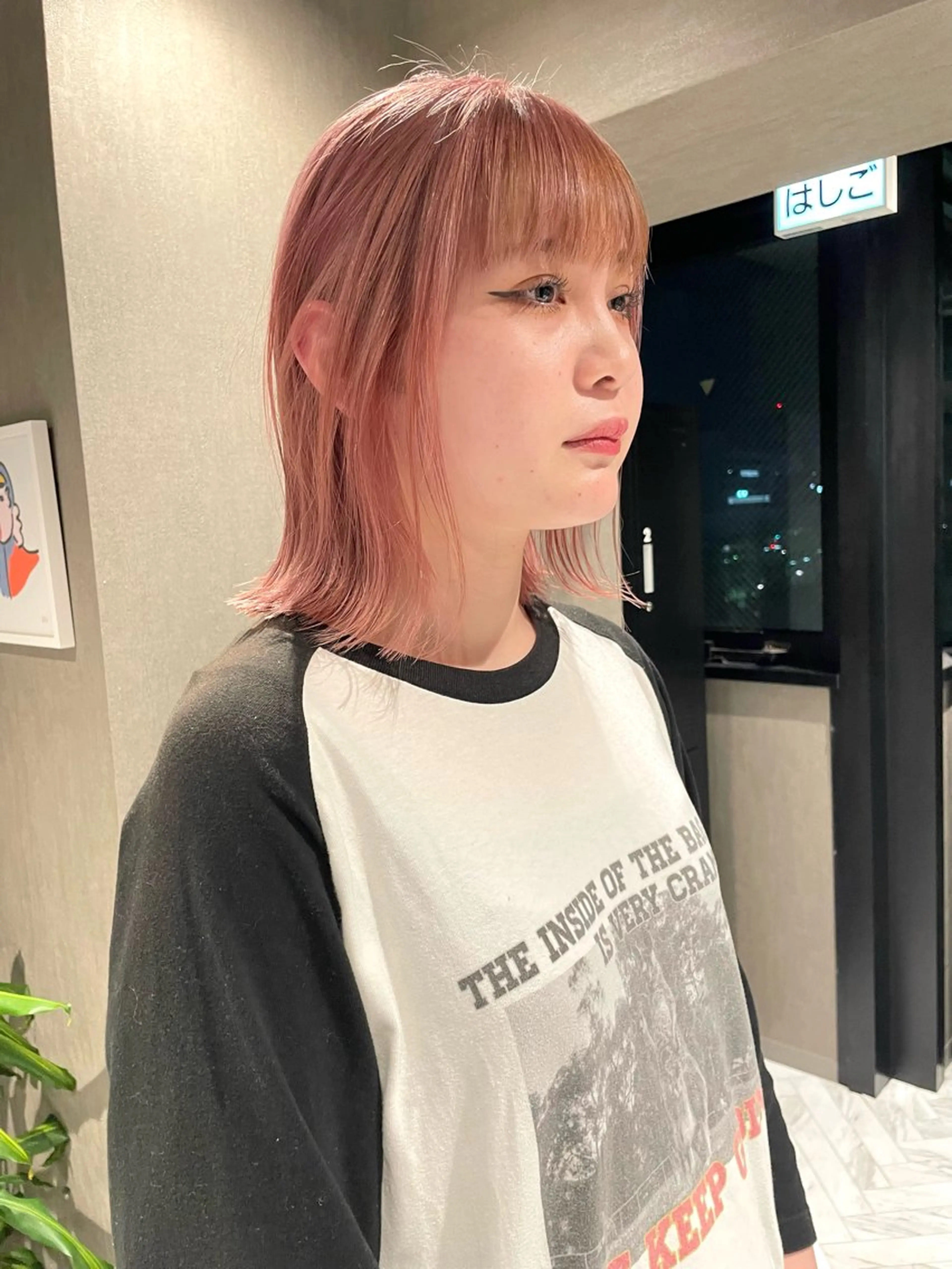 ショート カラー ベージュカラー ブラウンカラー ピンクカラー ボブ さと ちはるのヘアスタイル