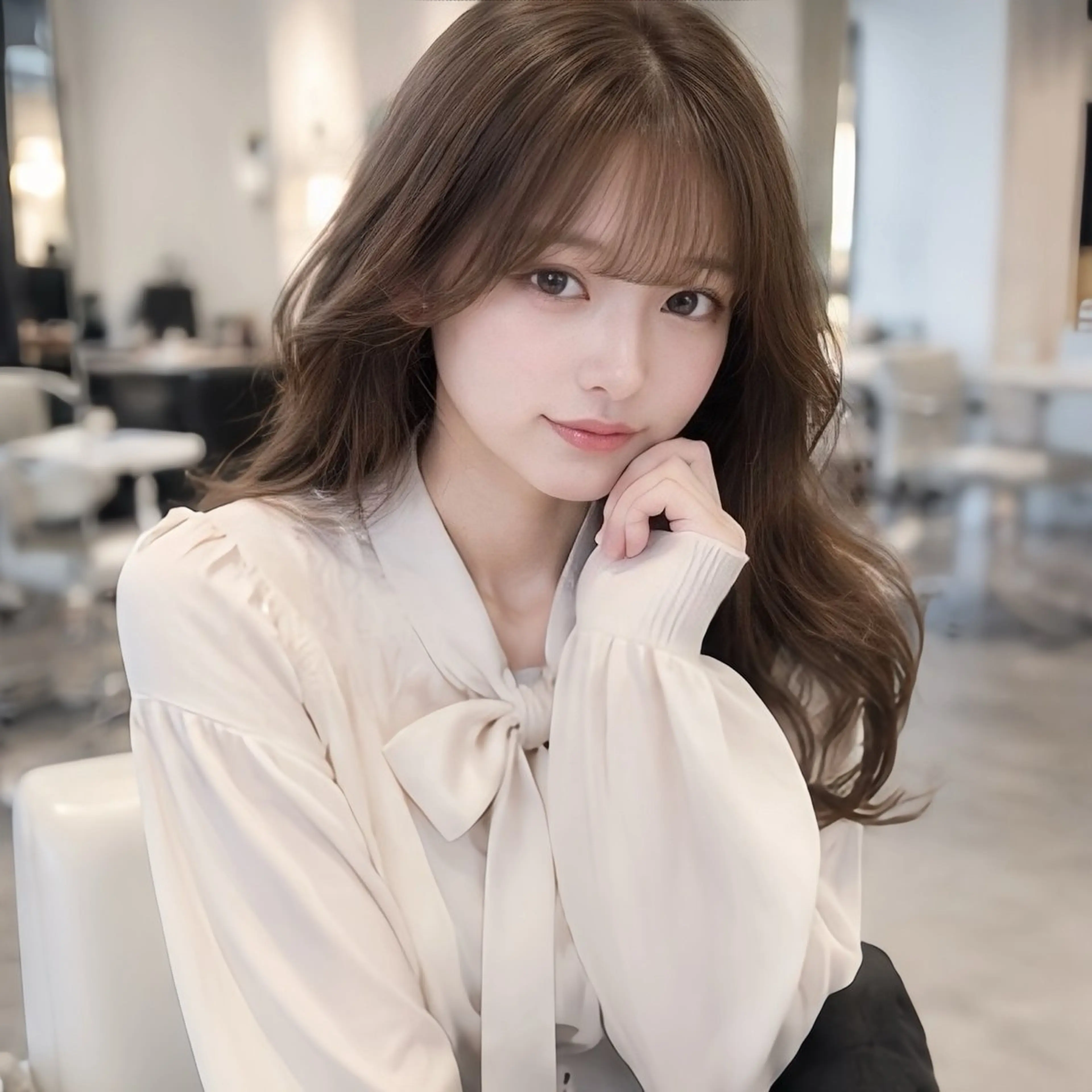 ロング カラー 🎀池袋🎀顔周り 💖🇰🇷おばかんのヘアスタイル
