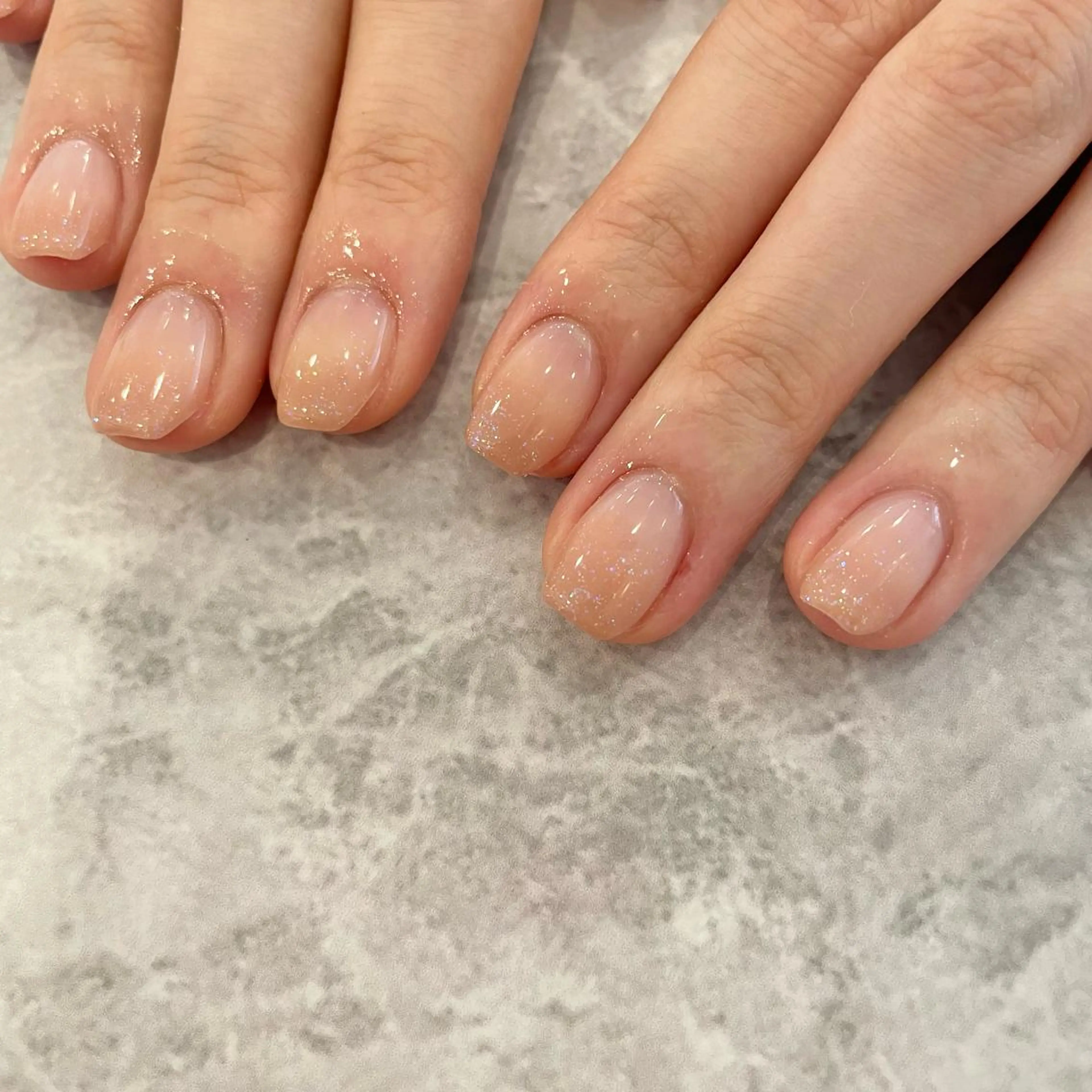 ネイル ラメ(グリッター) ピンク ハンドネイル 大山 楓花のネイルデザイン