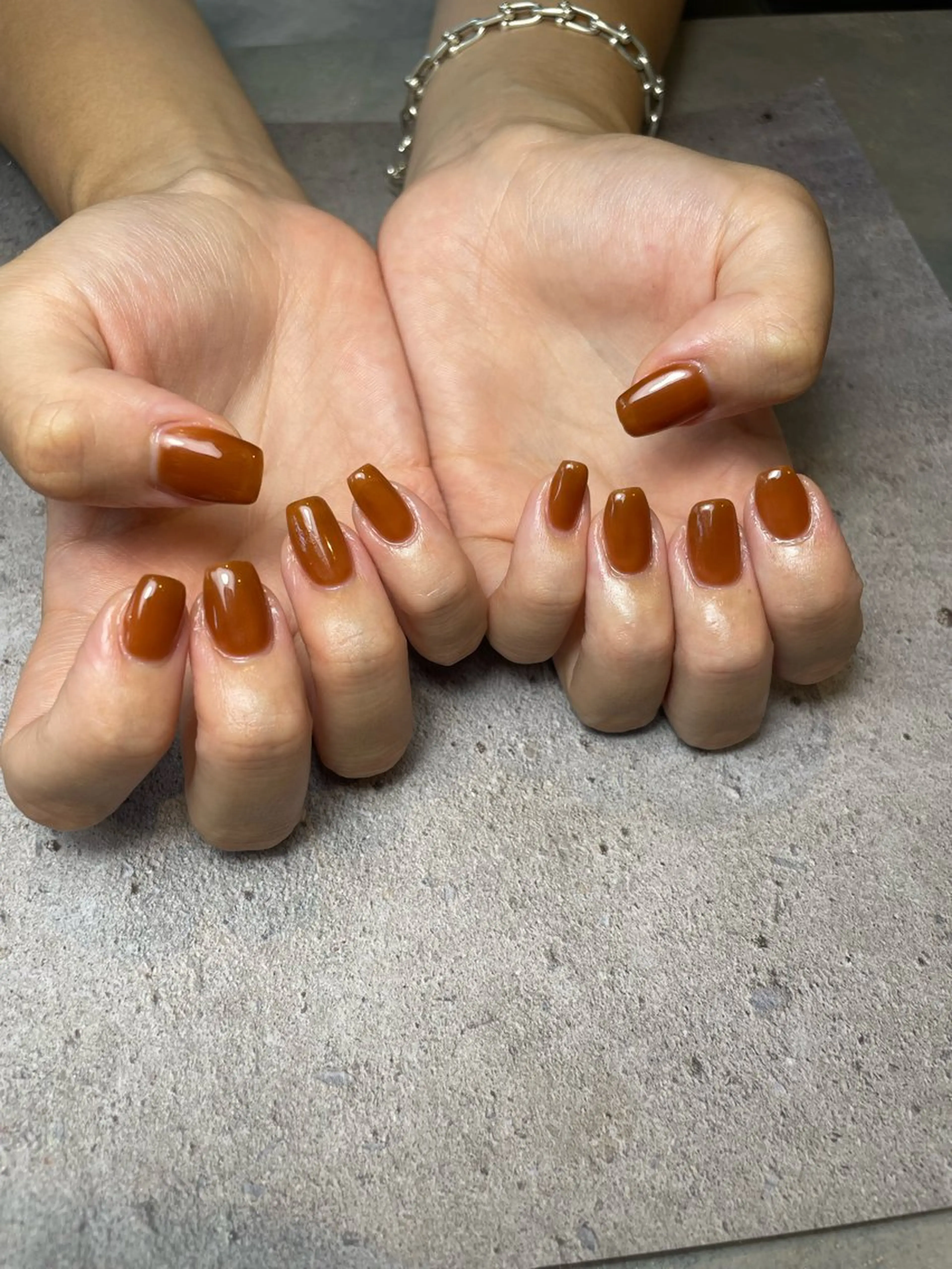 ネイル オレンジ ハンドネイル Reflection marikoのネイルデザイン