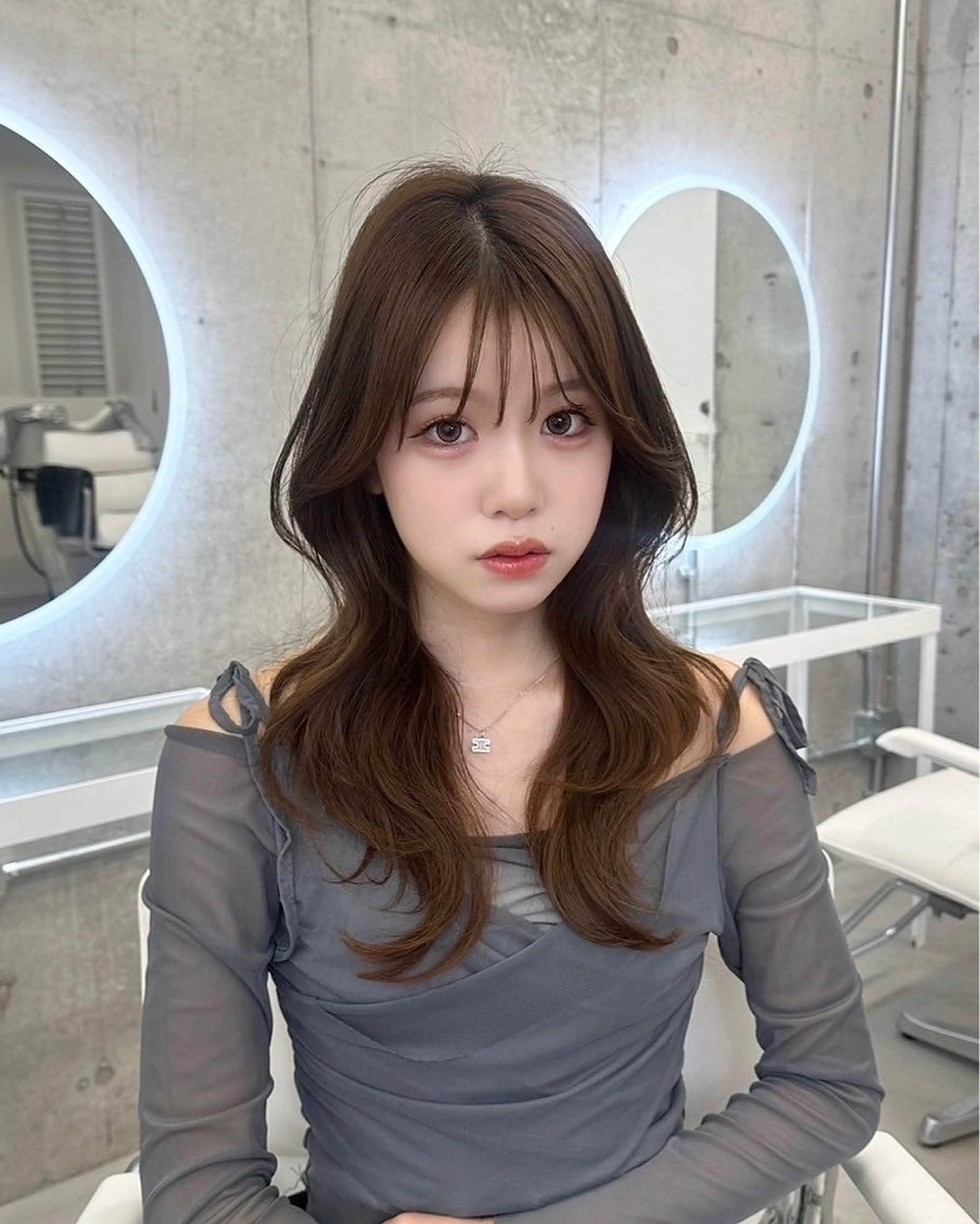 ロング カラー レイヤーカット 透明感カラー表参道のヘアスタイル