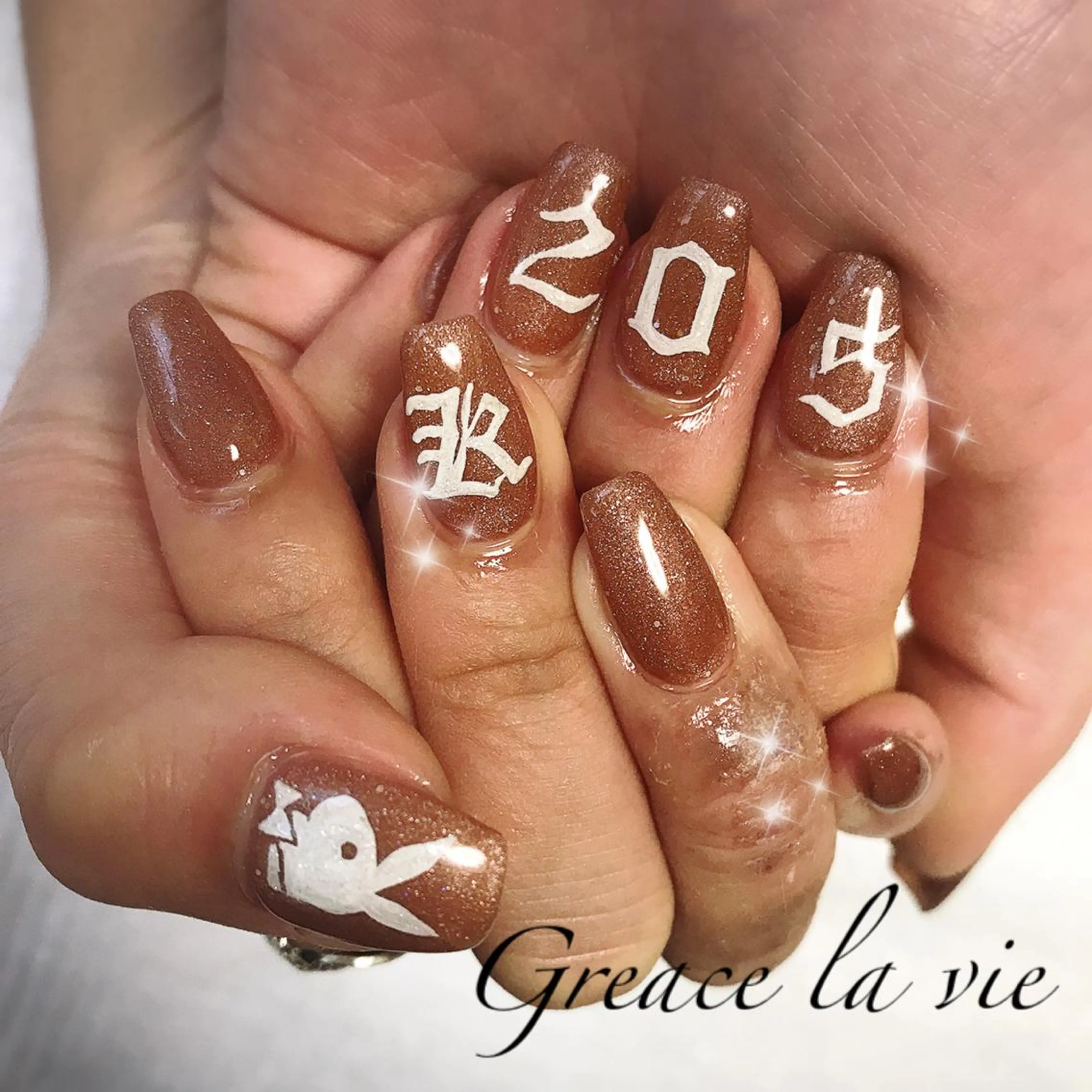 ロング カラー パーマ ヘアアレンジ キッズ ネイル マツエク・マツパ Greace la vie所属・Greace  la vieのネイルデザイン