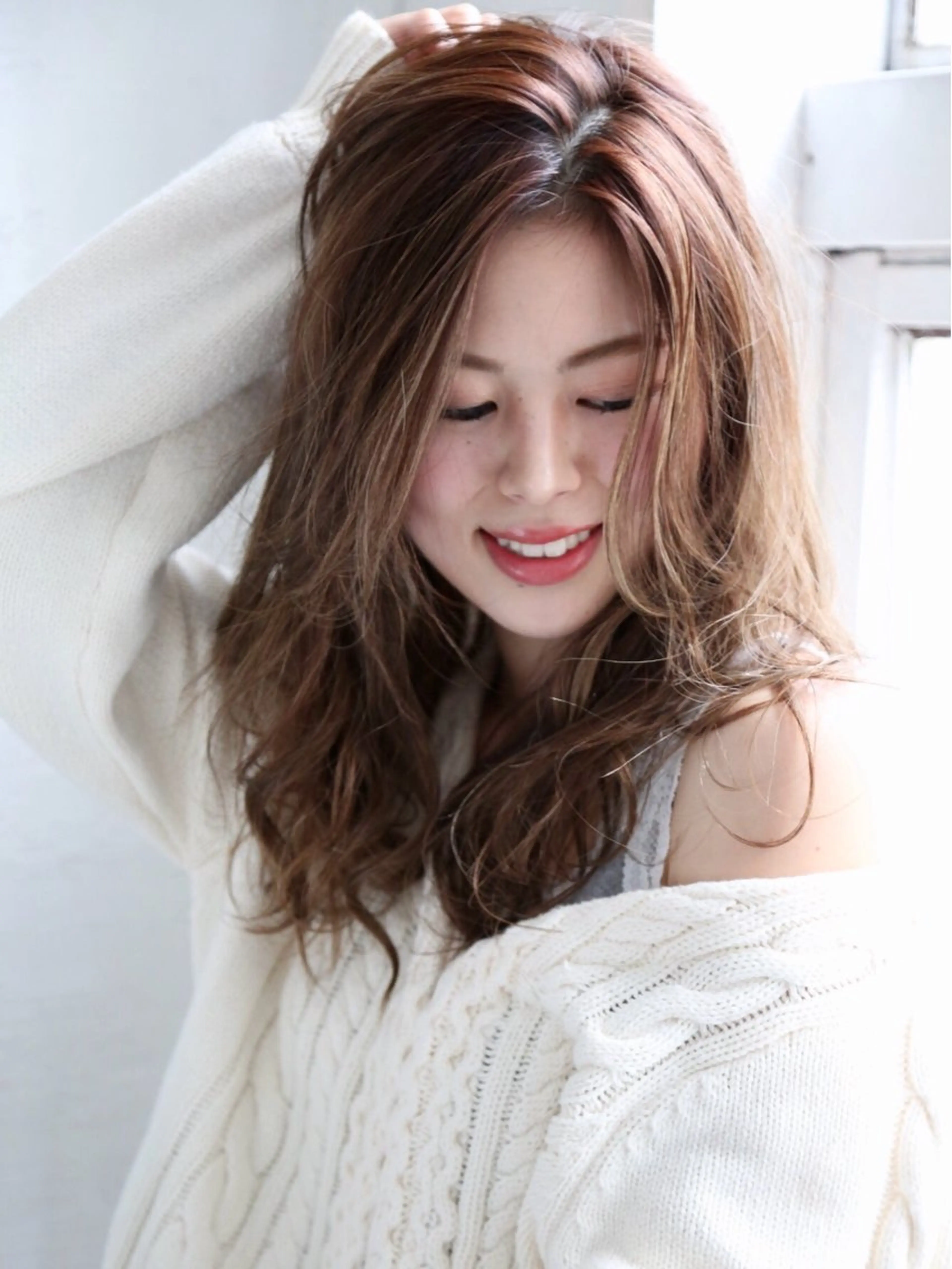 セミロング セミロングパーマ カット パーマ 酸性ストレート特化× 艶髪師/及川のヘアスタイル