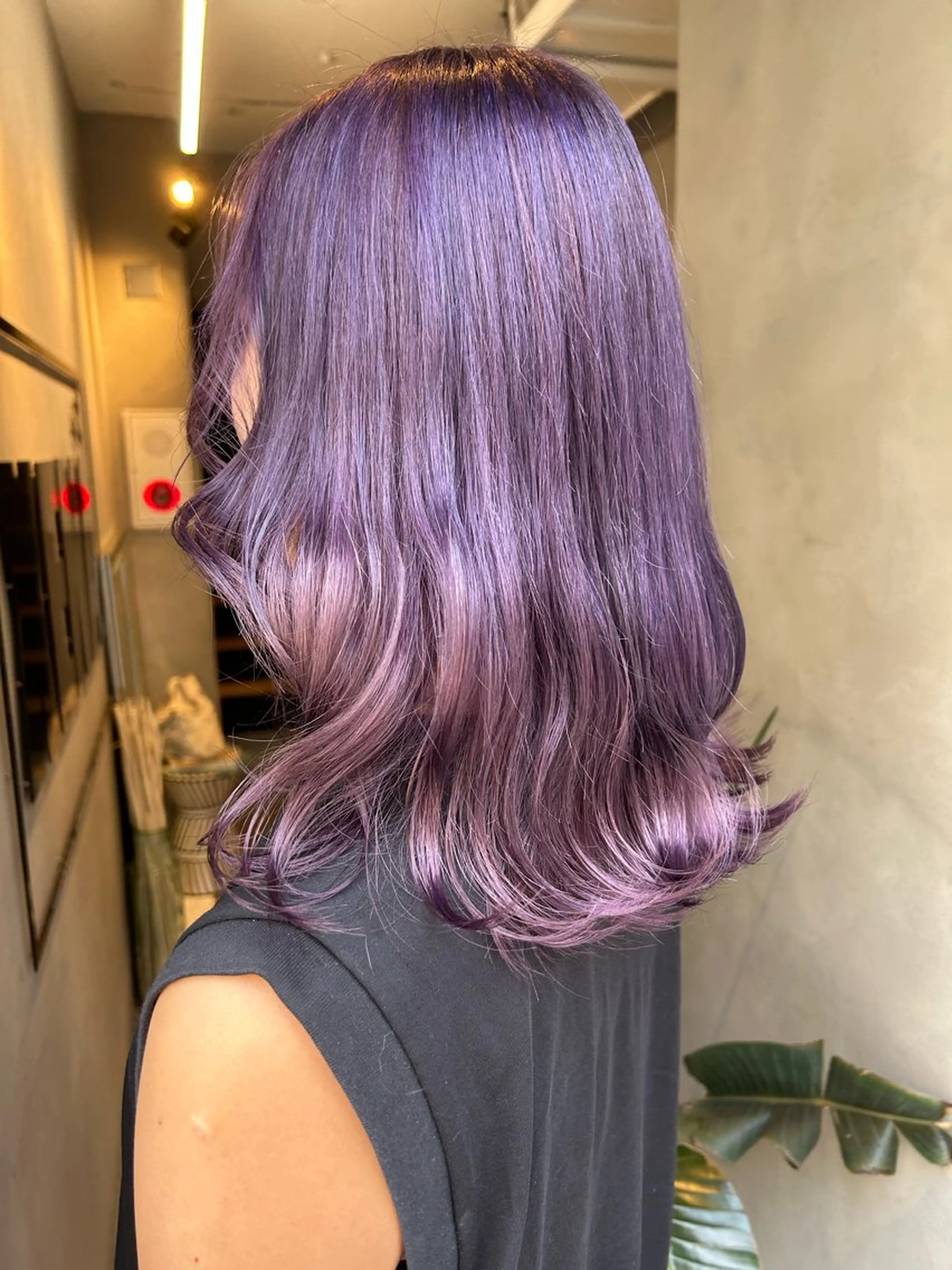 セミロング カラー ブリーチ ラベンダーカラー ヘアカラー SHURI❤️‍🔥 中/韓mix ♡のヘアスタイル