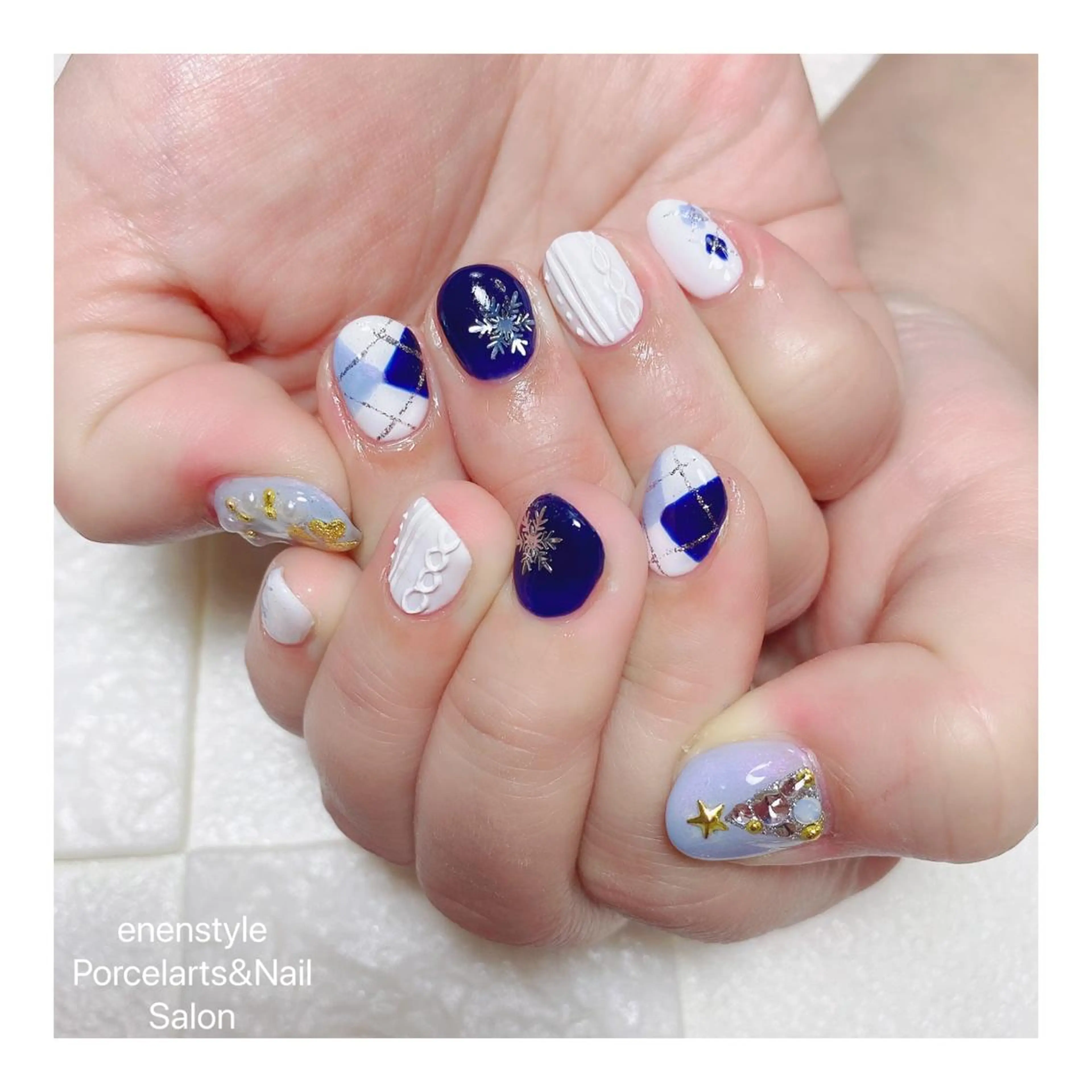 ミディアム ネイル ハンドネイル 👑enen style👑のネイルデザイン