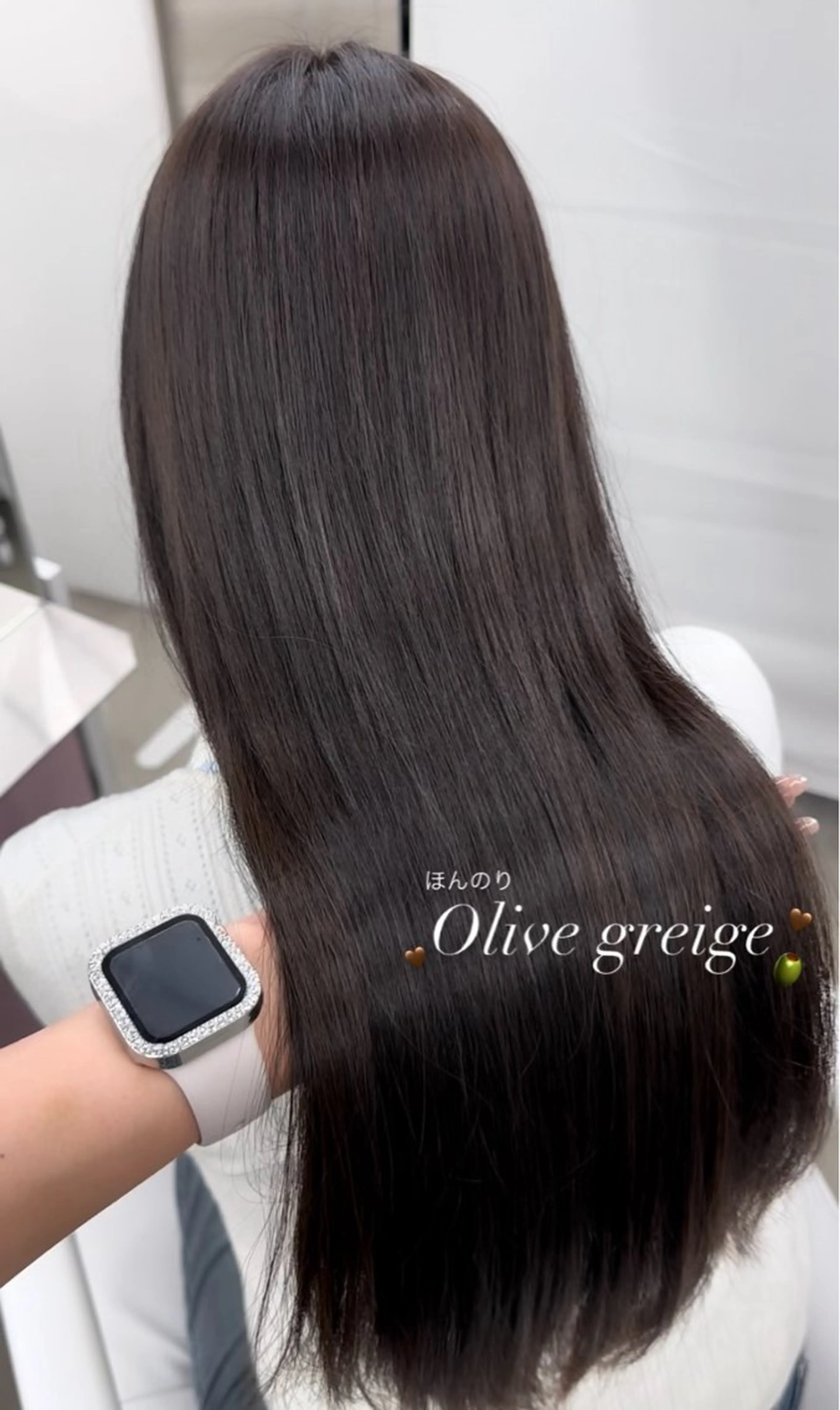 ロング カラー ブリーチ ブリーチなしカラー オリーブカラー minori🤎 ナチュラル韓国ヘアのヘアスタイル