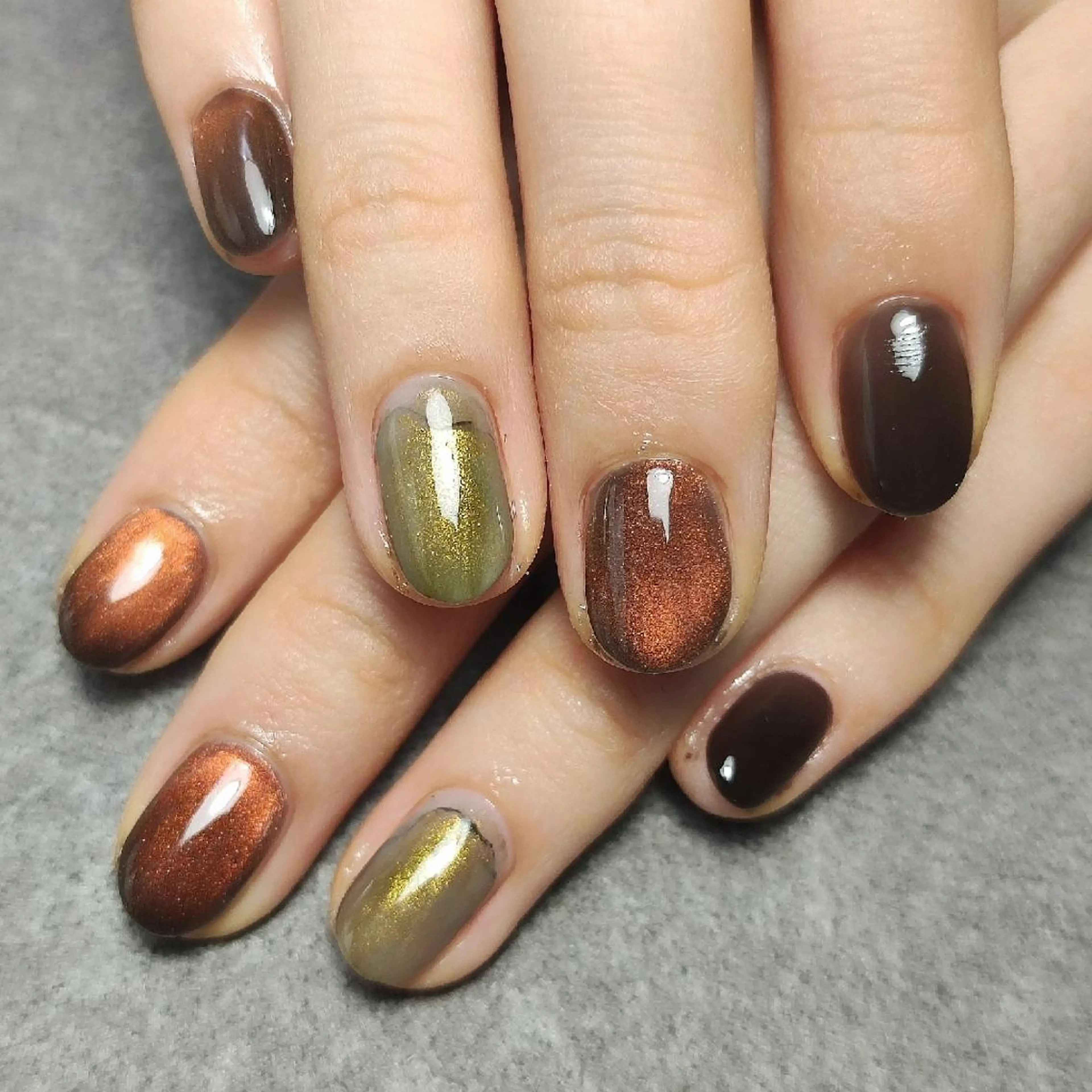 ネイル マグネットネイル ニュアンスネイル ハンドネイル 個人サロン saltnailのネイルデザイン