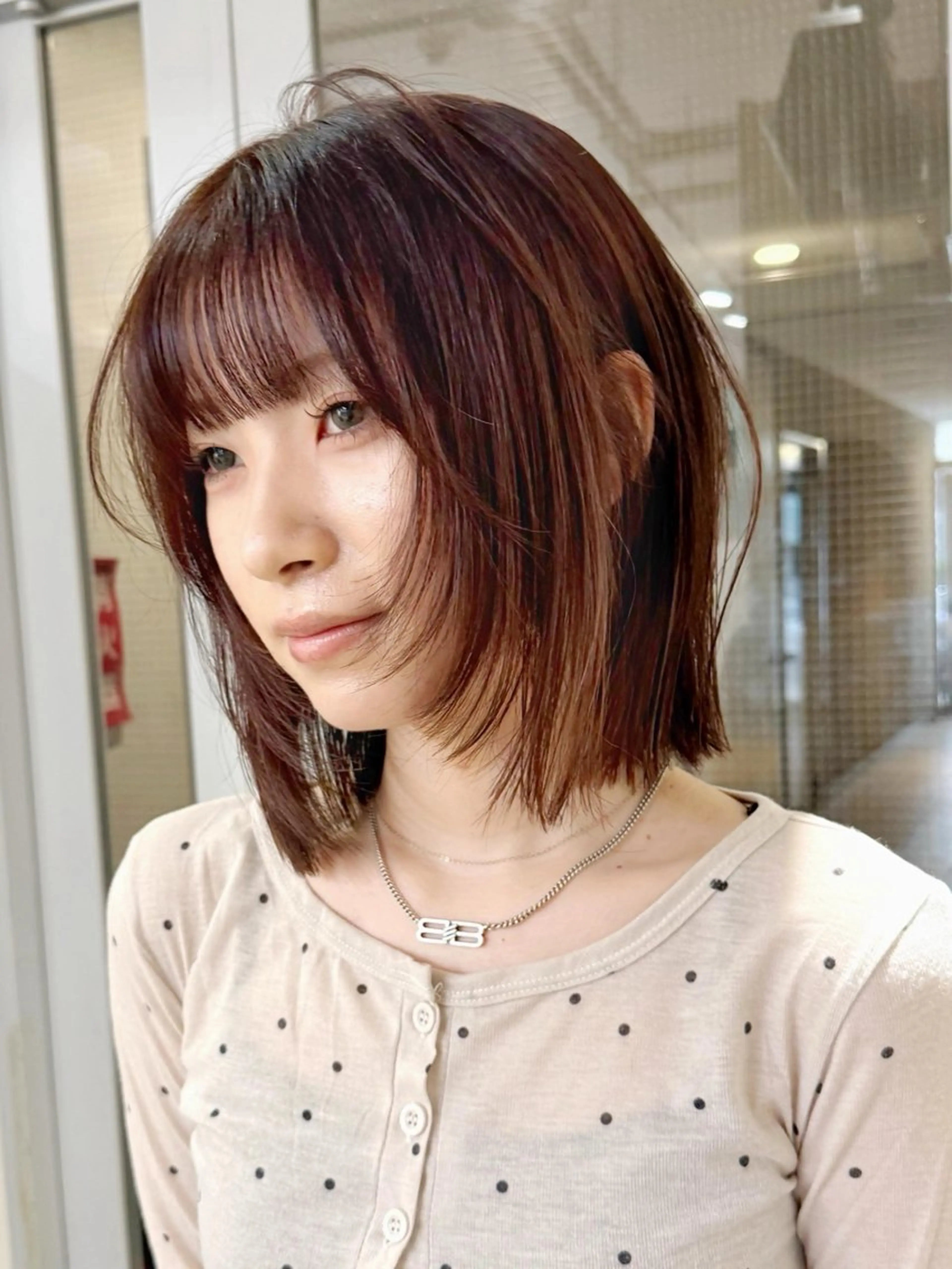 ミディアム カラー カット ヘアカラー ‎♡アヤメ/レイヤー ボブ♡渋谷のヘアスタイル