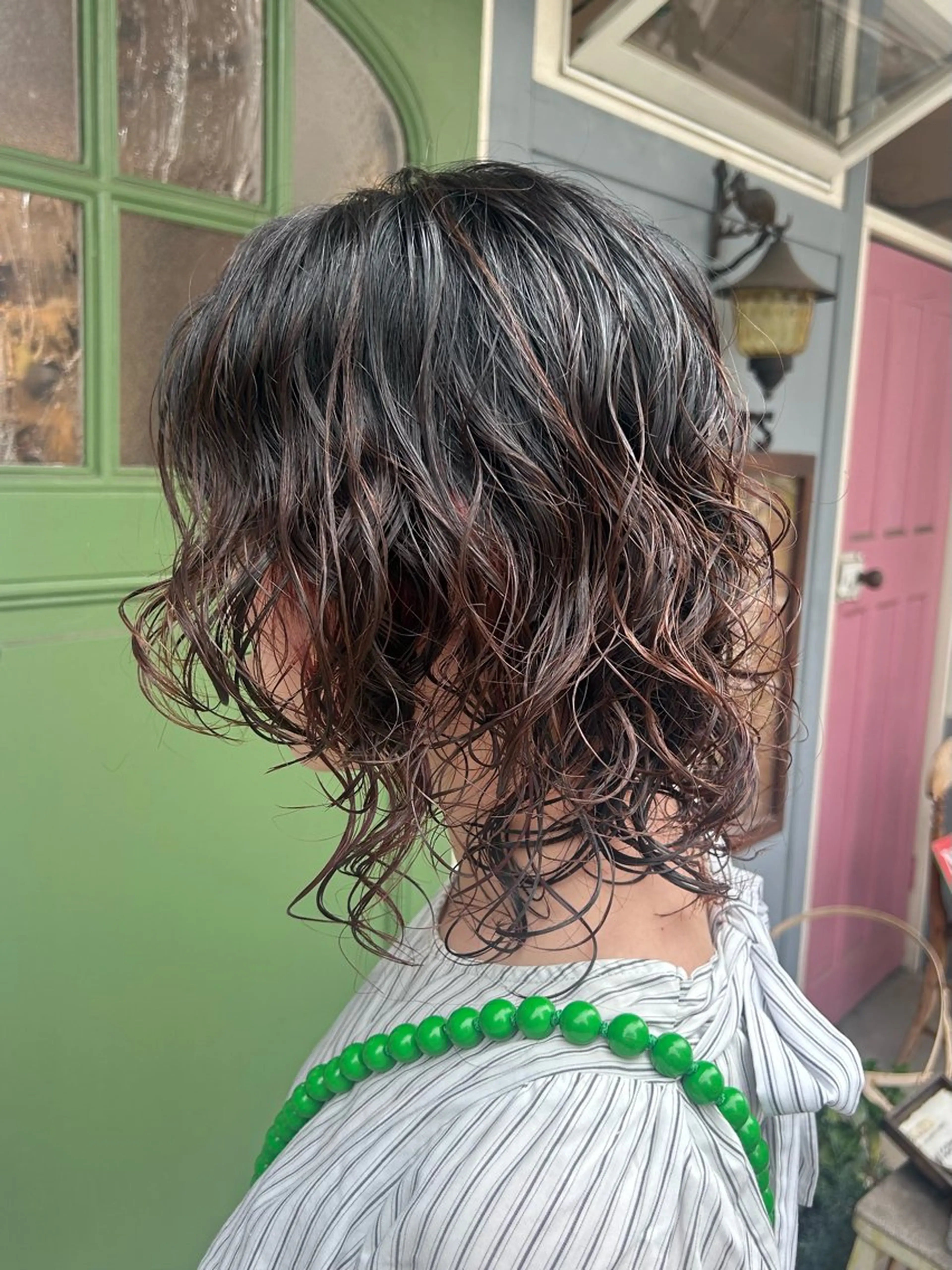 ミディアム パーマ カット パーマ トリートメント 清水千優/パーマ/透 明感カラー/メンズのヘアスタイル