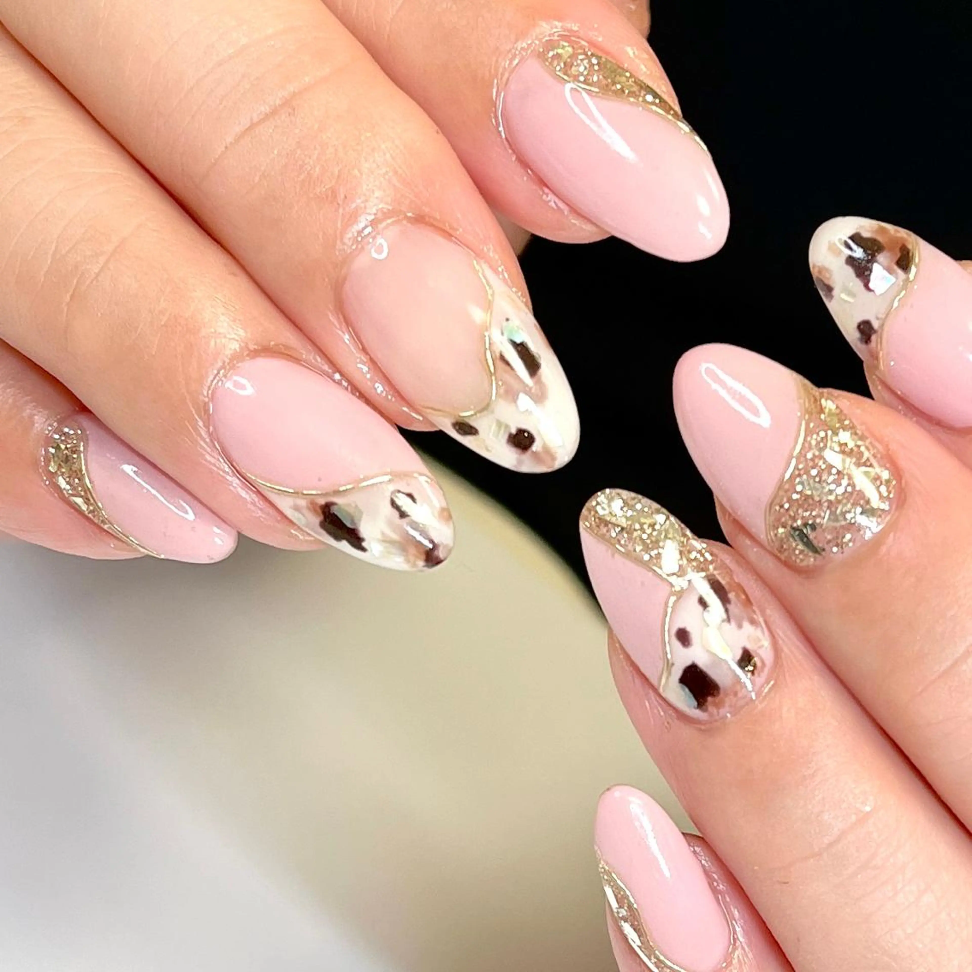 ネイル アニマル柄 持ち込み ピンク ハンドネイル Nail Rinonのネイルデザイン