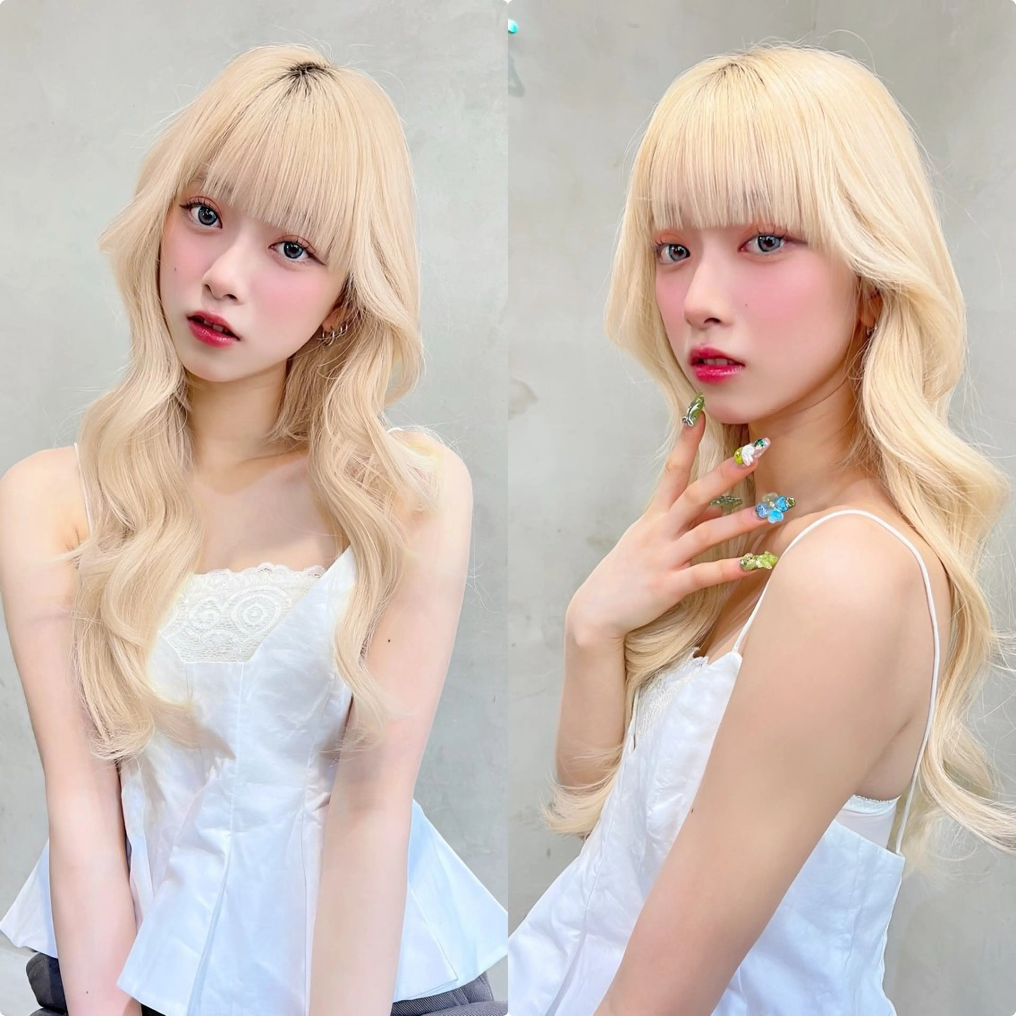 ロング カラー ベージュカラー ミルクティーベージュ レイヤーカット カット ヘアカラー トリートメント Ameri/髪質改善 /韓国ヘア🇰🇷のヘアスタイル