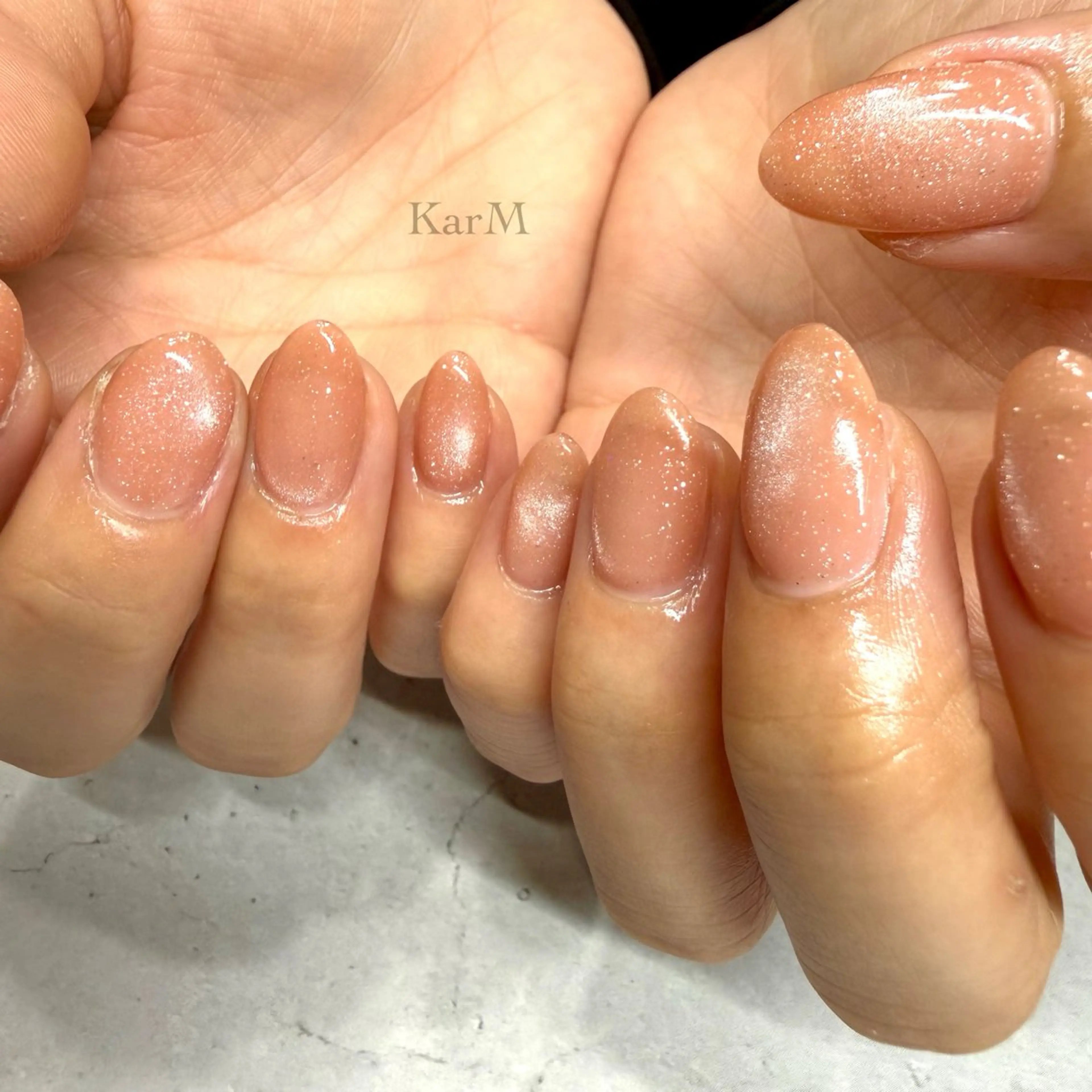 ネイル オーロラネイル チークネイル フラッシュネイル フラッシュマグ フレンチネイル ハンドネイル フットネイル ogino karinのネイルデザイン