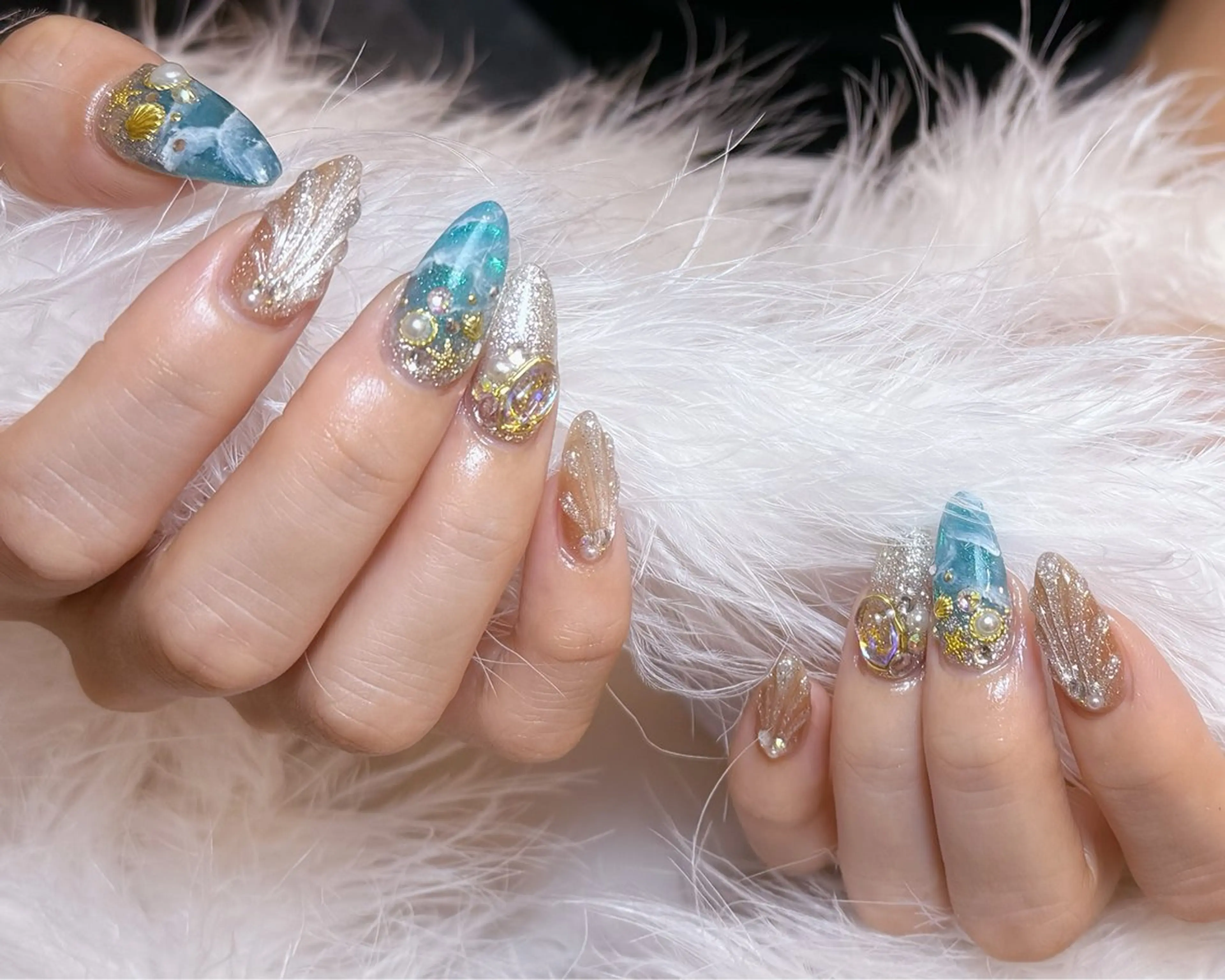 ネイル アートネイル フラッシュネイル フラワーネイル ジェルネイル ガーリー Puti nailのネイルデザイン