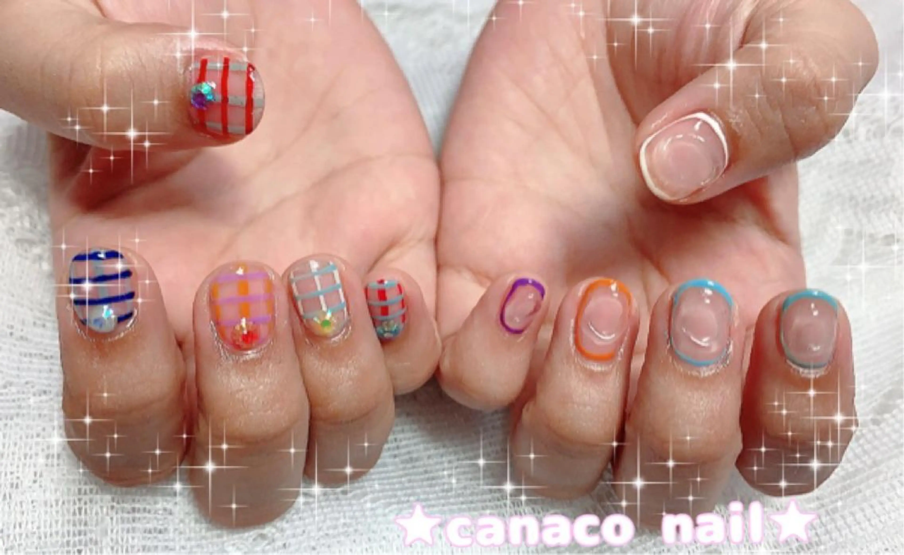 ネイル アートネイル クリアネイル ジェルネイル パラジェル ストーンネイル ハンドネイル ハンドケア ベテランネイル cnc  nailのネイルデザイン