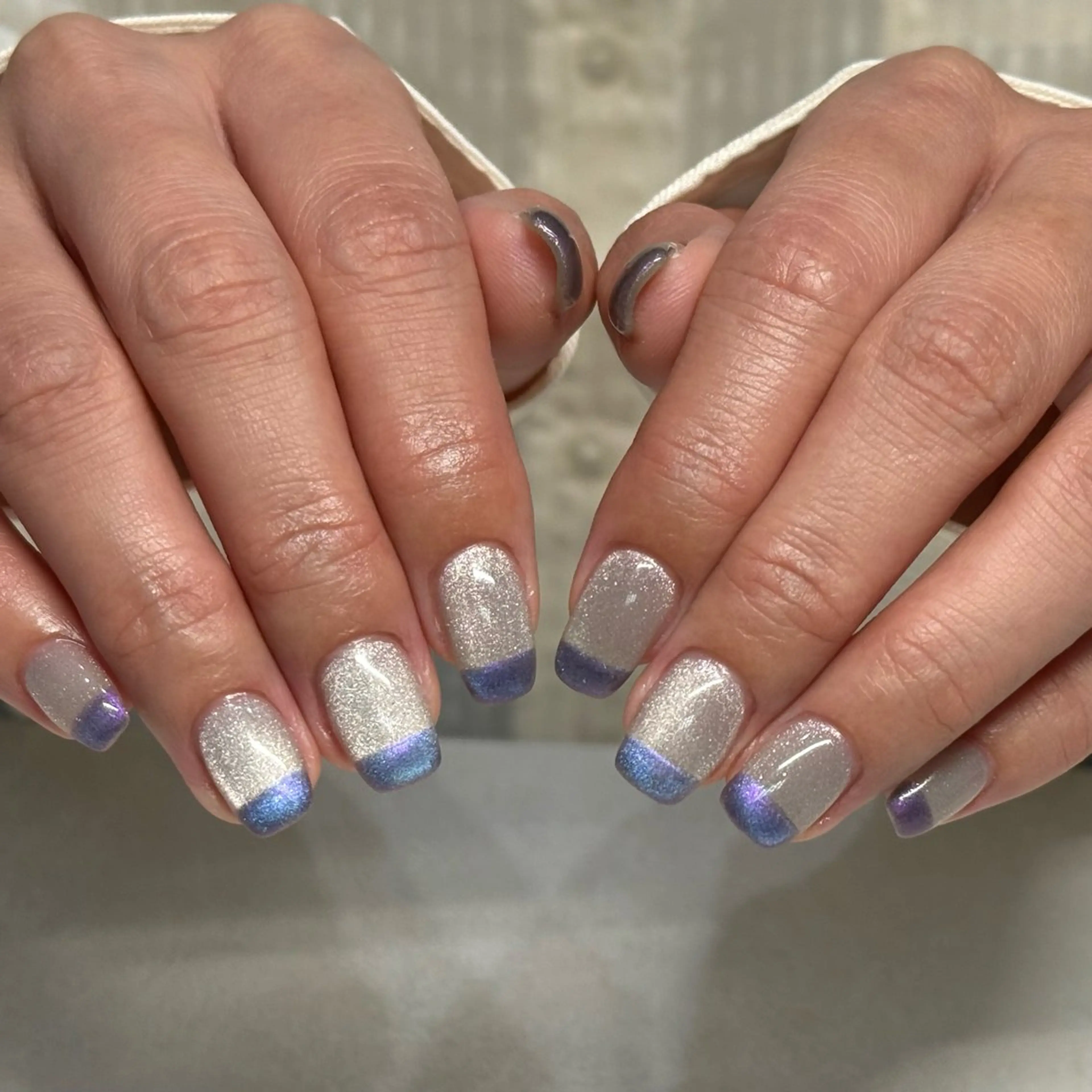 ネイル フレンチネイル 韓国ネイル マグネットネイル ニュアンスネイル シンプルネイル MAO /  香椎 / フィルイン対応のネイルデザイン