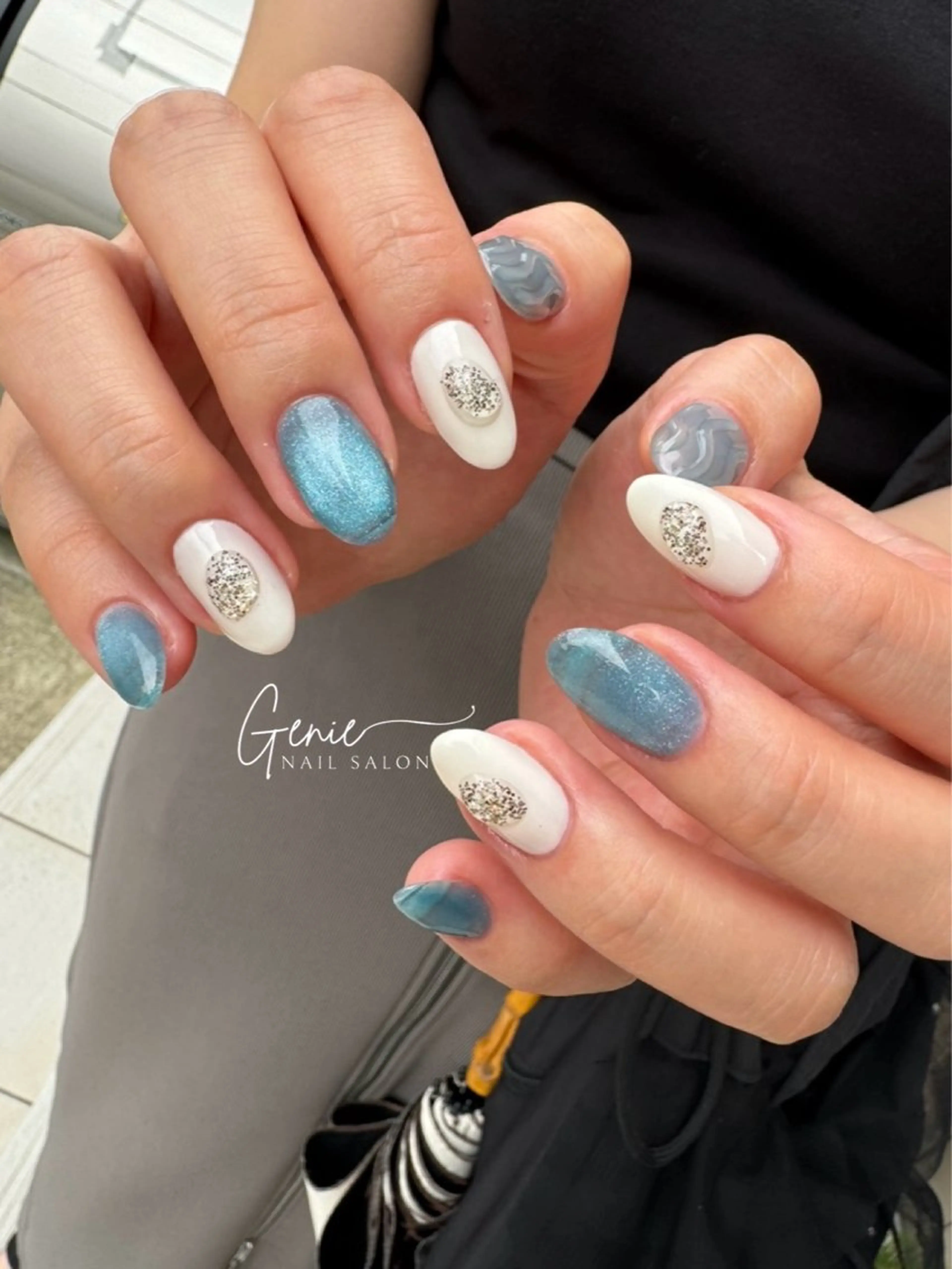 ネイル ニュアンスネイル ぷっくりネイル ハンドネイル Nail salon Genieのネイルデザイン