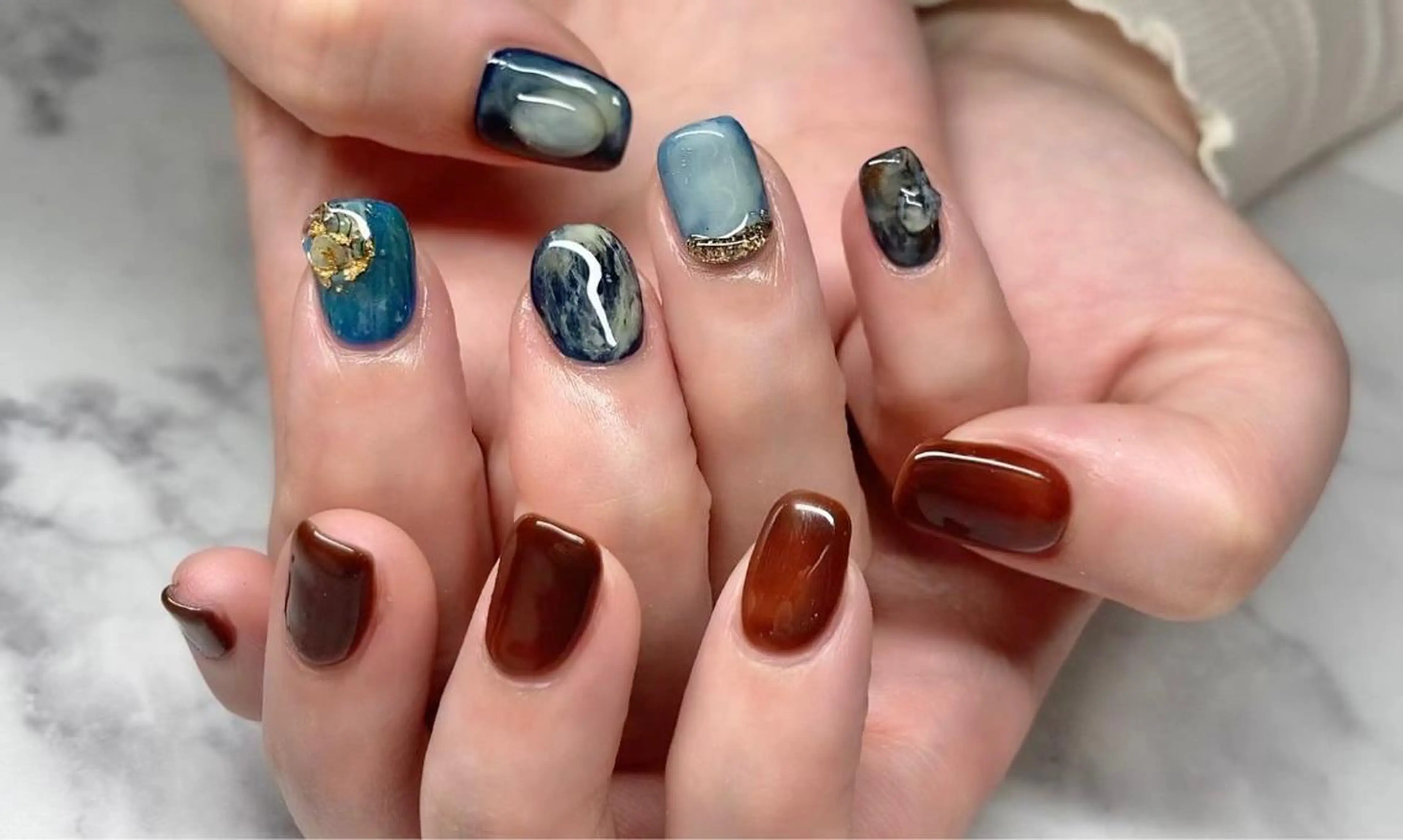 ネイル 長さ出し ジェルネイル 韓国ネイル マグネットネイル 持ち込み ハンドネイル Nail&eye Belire 新宿のネイルデザイン