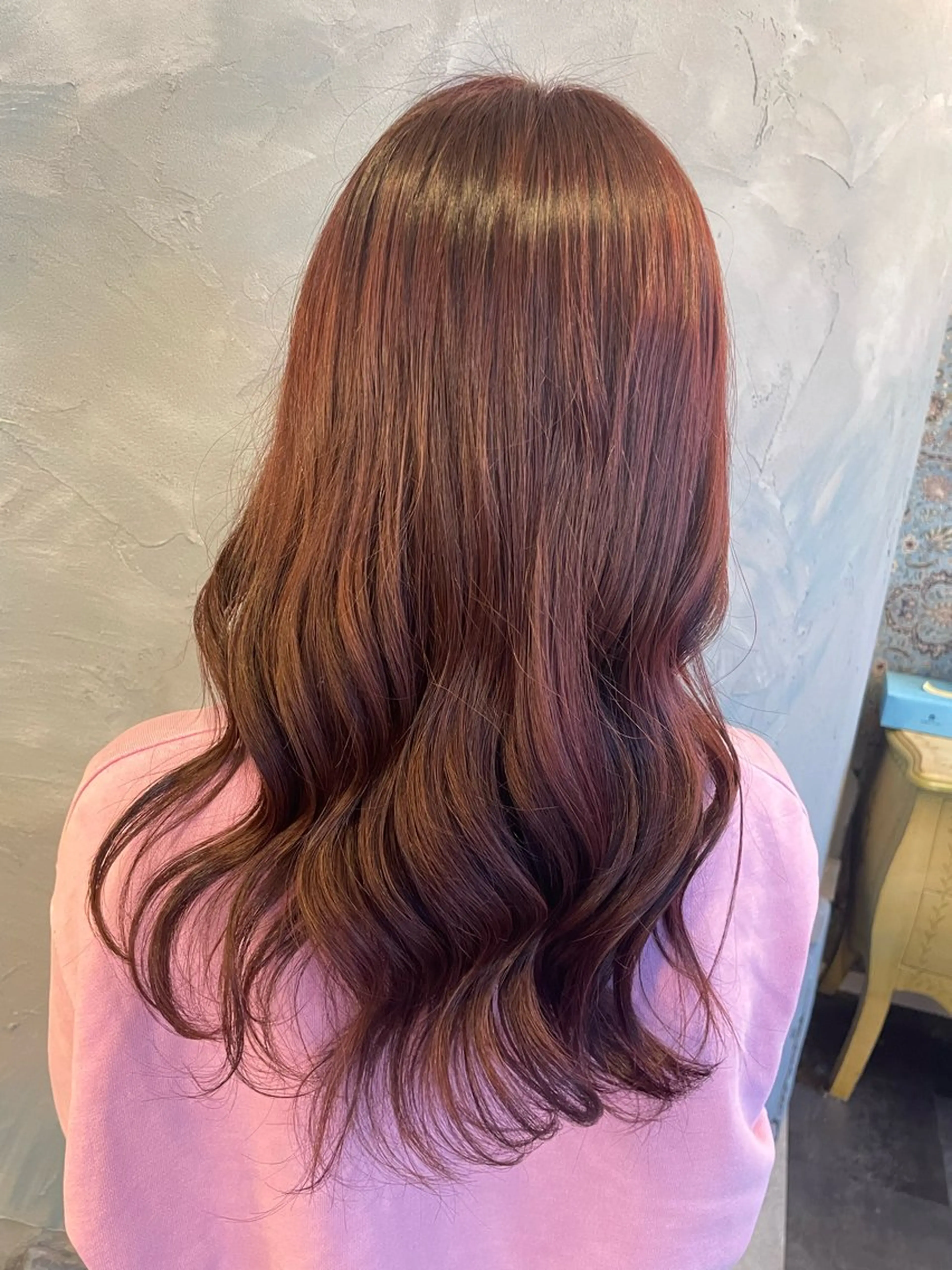 ロング ピンクブラウン hair make echo滿木あい花のヘアスタイル