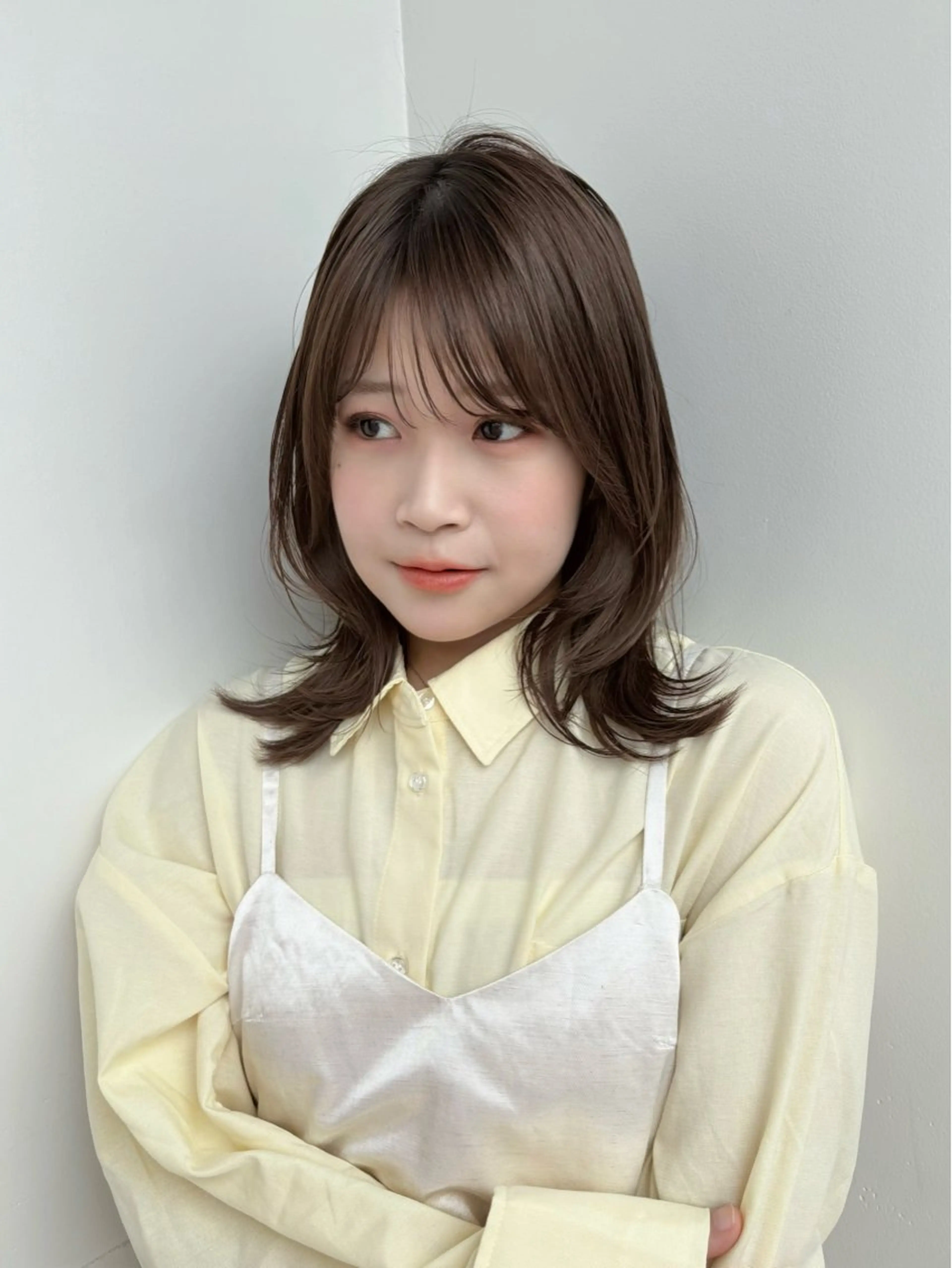 ミディアム 似合わせ/ベージュ /レイヤー/りほ🤍のヘアスタイル